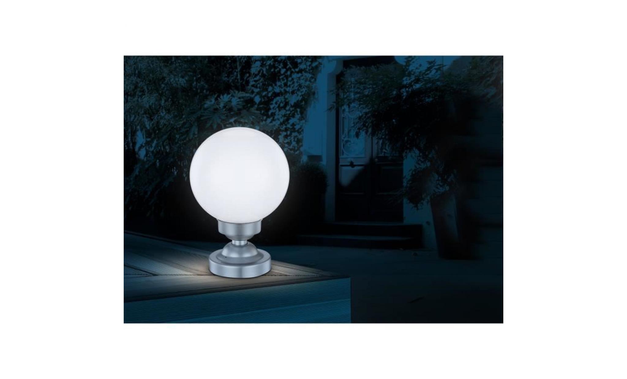 globo lighting lampe solaire   plastique gris métallisé   plastique blanc   ip44