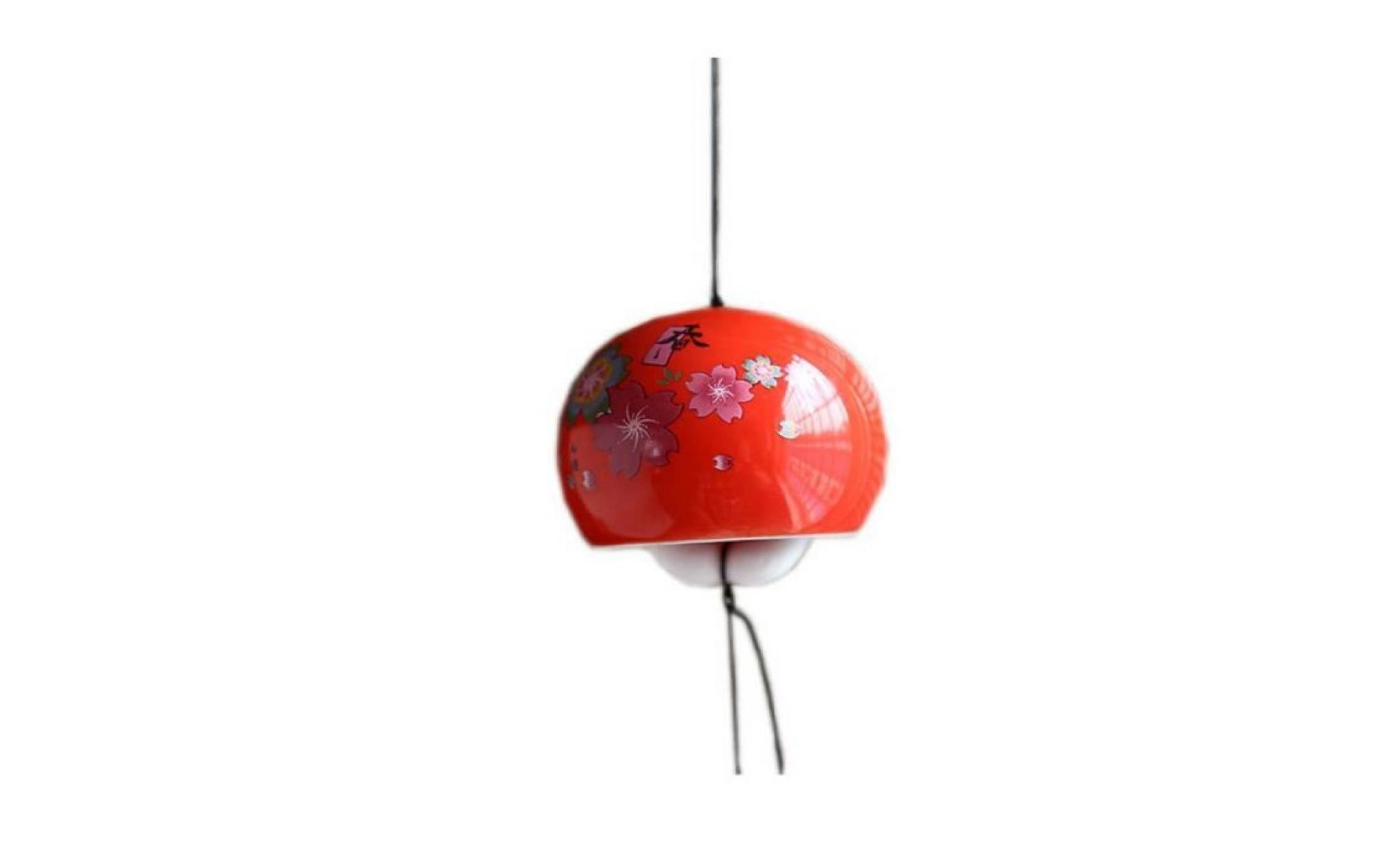 grand cadeau décoration créative en céramique vent cloche cherry blossom jardin carillon rouge