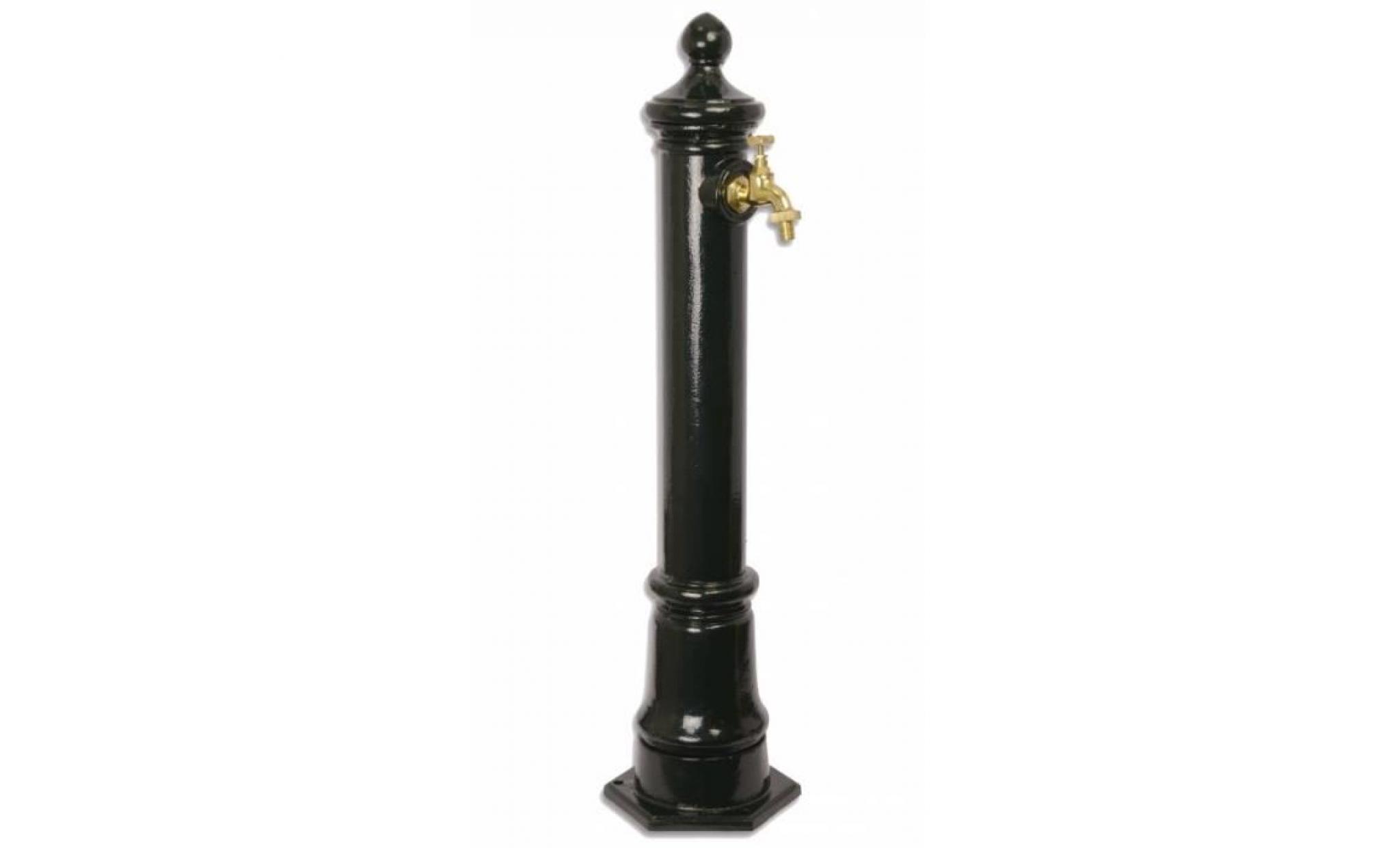 grande fontaine à poser colonne en fonte d'aluminium patinée marron avec robinet fonctionnel en laiton 20x23x85cm