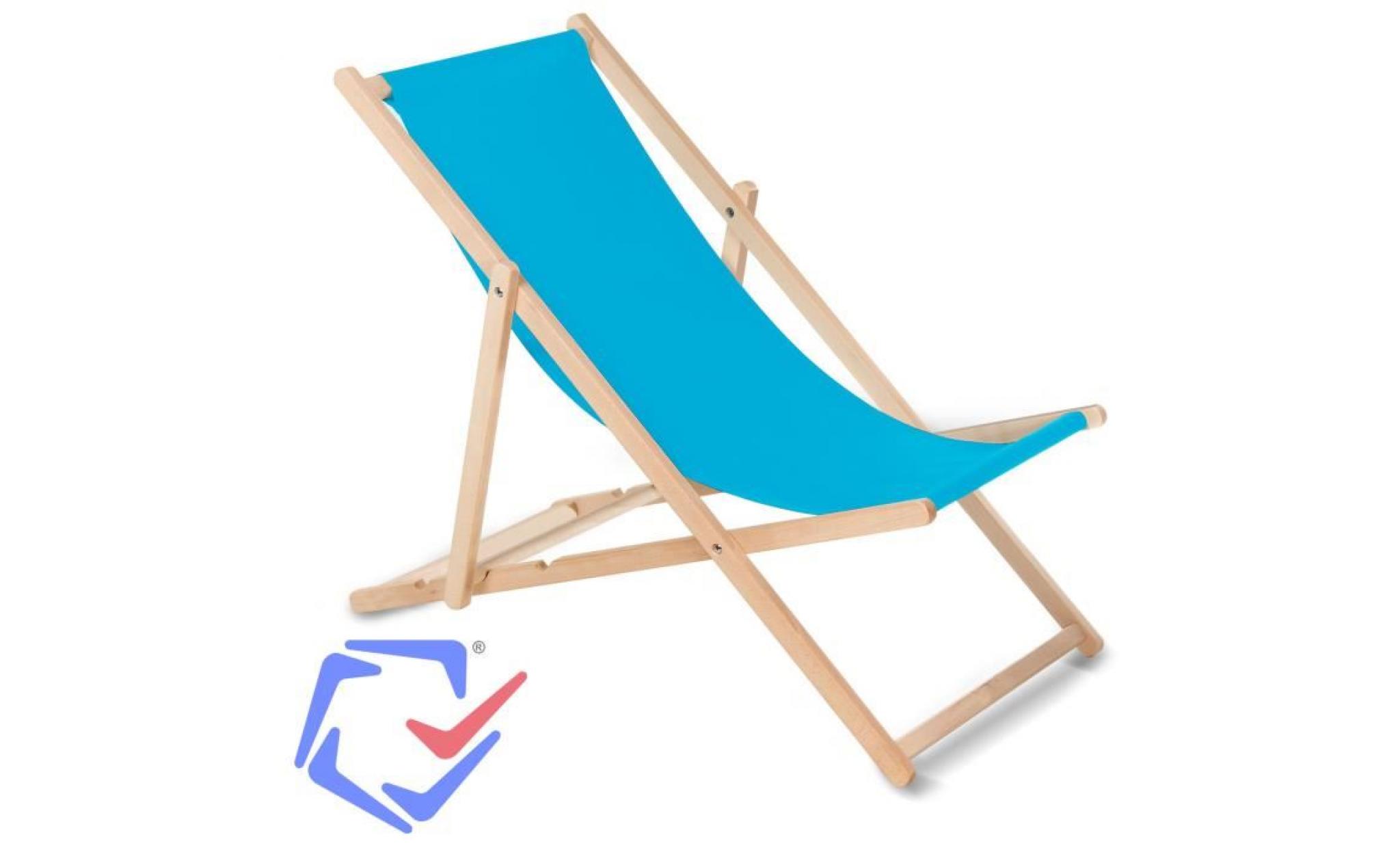 greenblue fauteuil de plage pliant en hetre bleu classique jardin piscine voyager