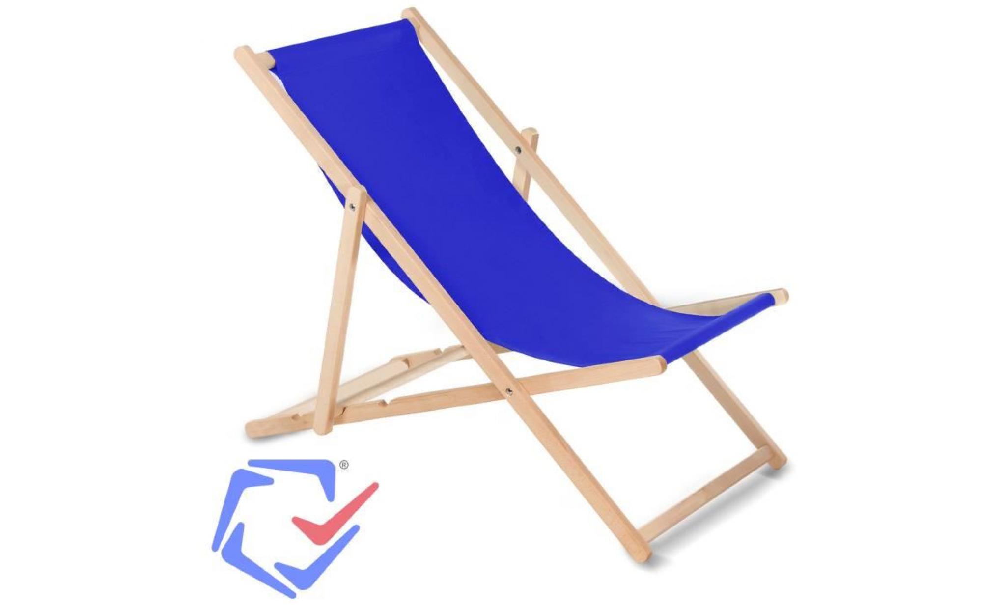 greenblue fauteuil de plage pliant en hetre bleu foncé classique jardin piscine voyager