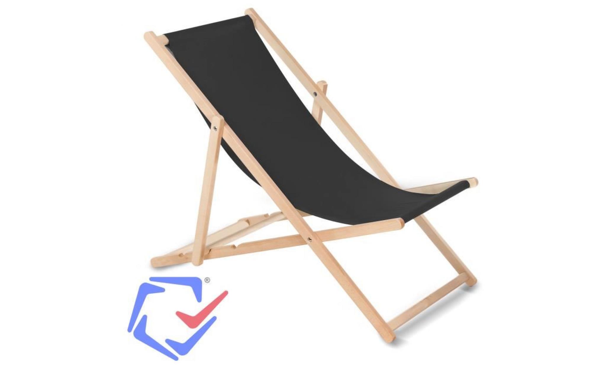 greenblue fauteuil de plage pliant en hetre brun foncé classique jardin piscine voyager