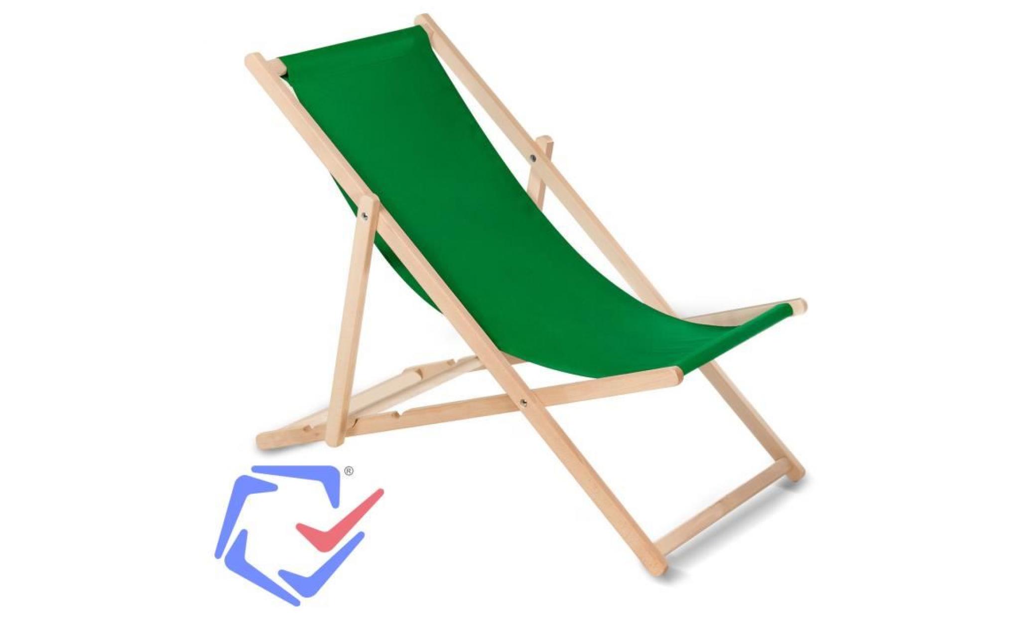 greenblue  fauteuil de plage pliant en hetre classique jardin piscine voyager