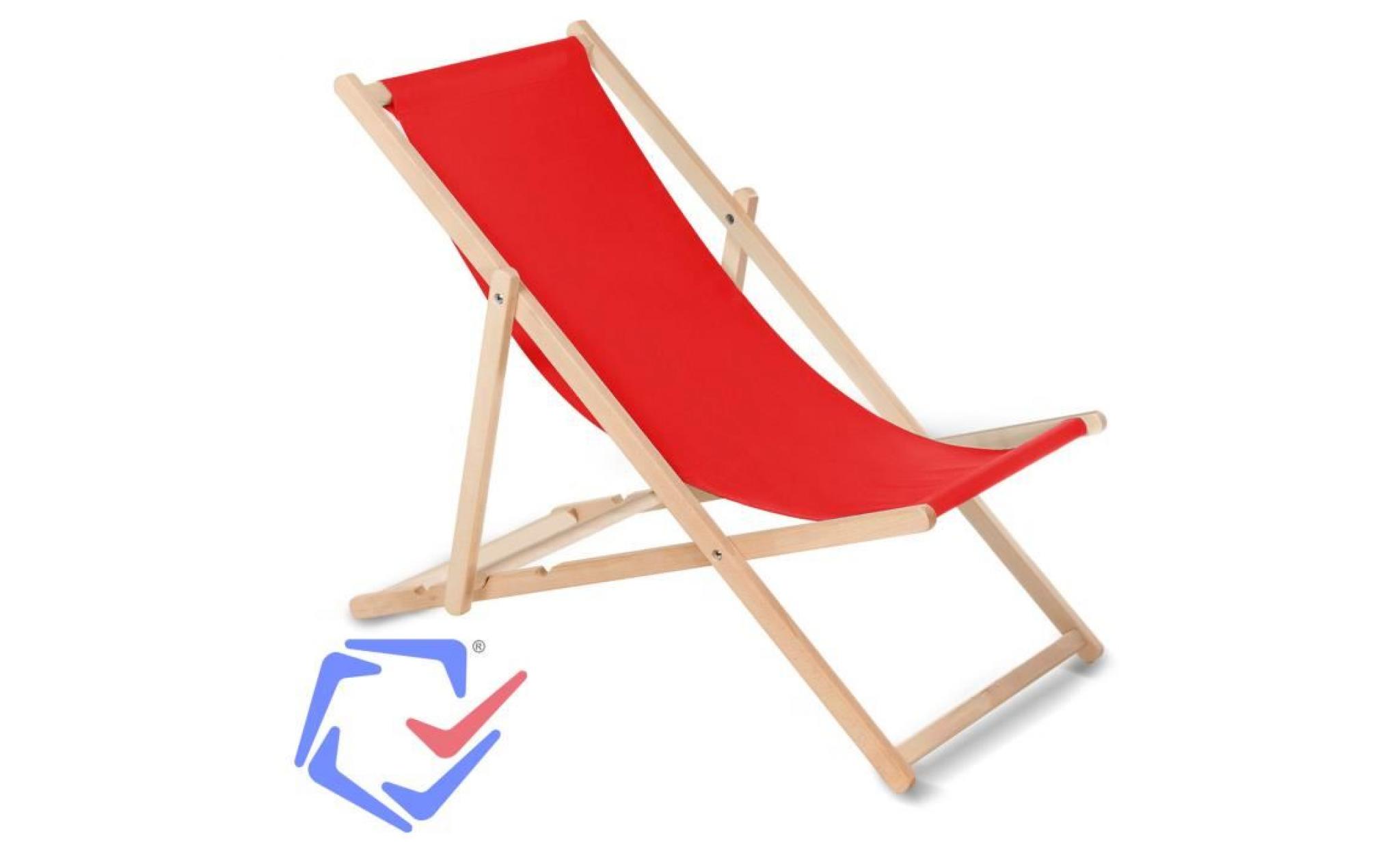 greenblue fauteuil de plage pliant en hetre rouge classique jardin piscine voyager