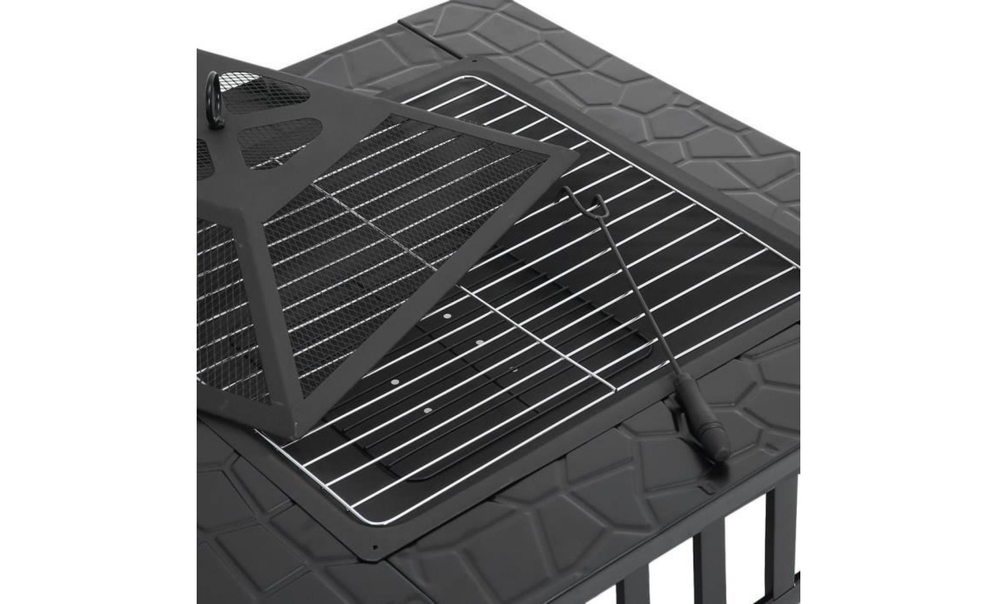 grille de barbecu foyer carré seau à glace trois fonctions pour barbecue en plein air pas cher