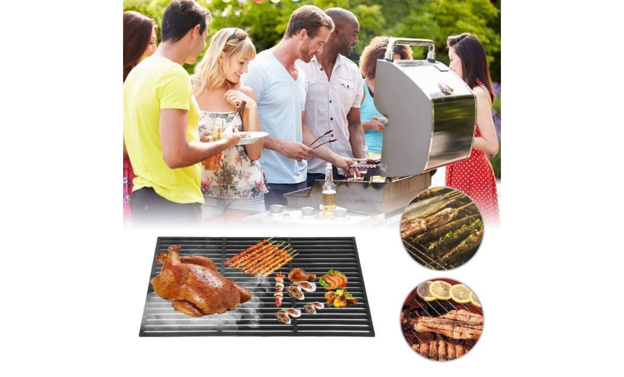 grille en fonte barbecue 60*40 cm antiadhésive rôtissoire cuisine accessoires