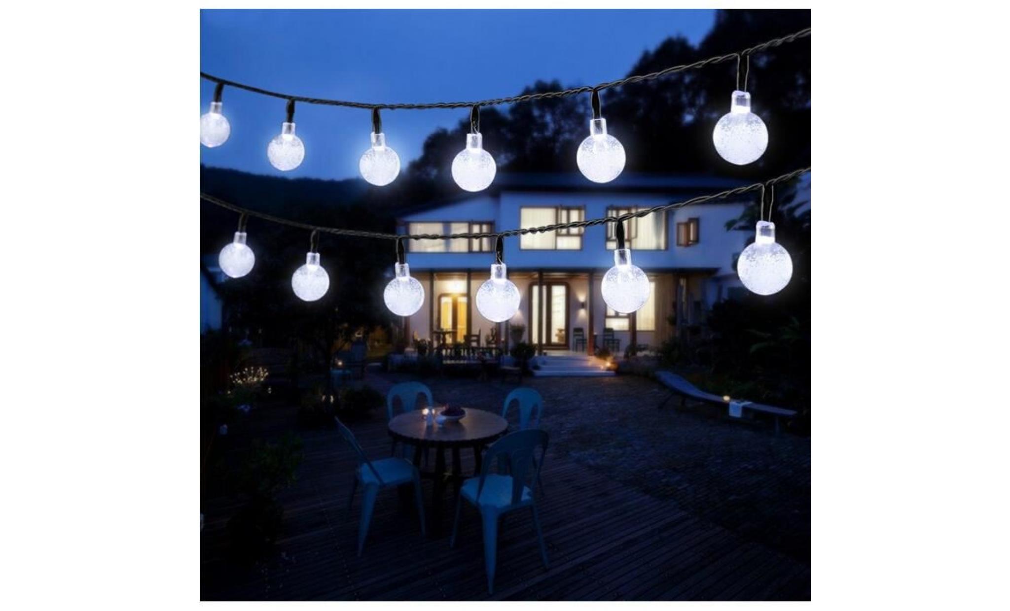 Guirlandes lumineuses d'extérieur 30 LED Solaire Etanche Waterproof Lampe Solaire Extérieure en Forme Sphère Cristal pour Jardin pas cher