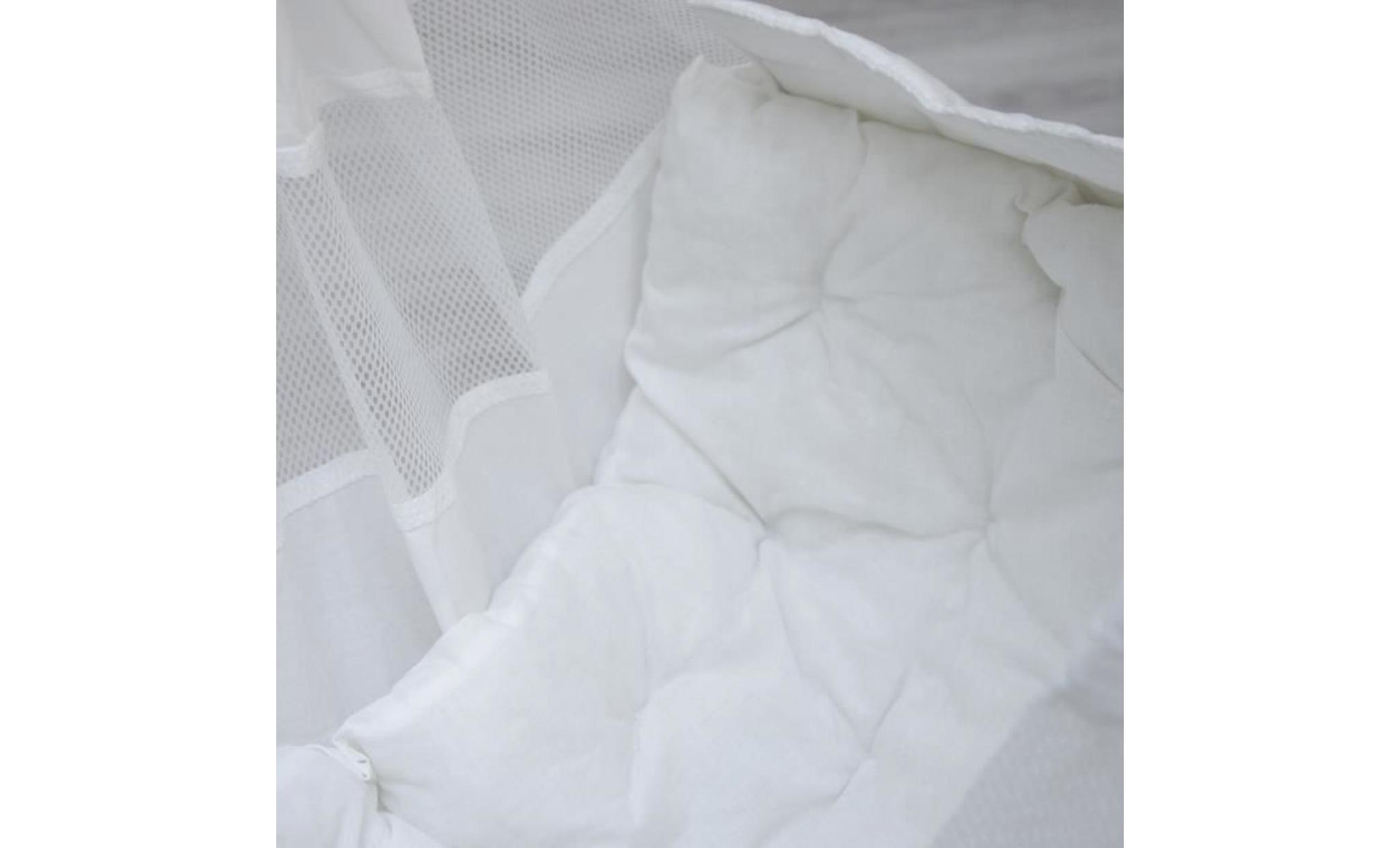 dunedesign hamac pour bébé 100% coton blanc | avec barre de séparation en bois 2 mousquetons en métal avec housse en tissu | berc... pas cher