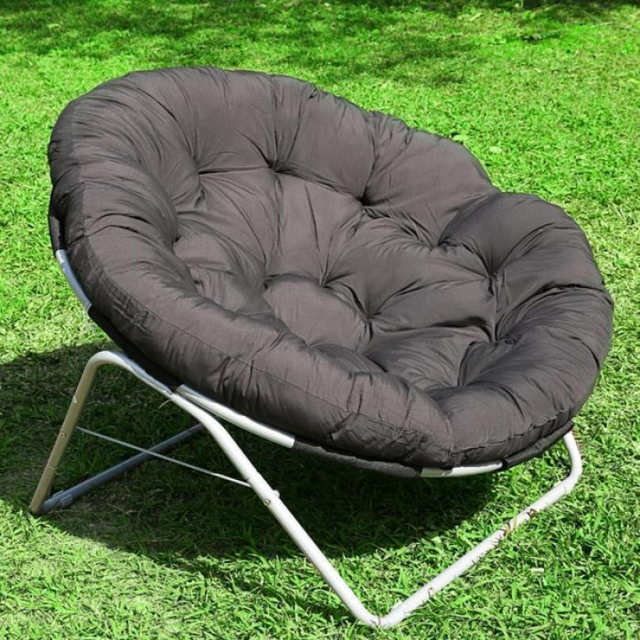 HOMDOX chaise de jardin extérieure lune cour  ronde coussin chaise Papasan pas cher