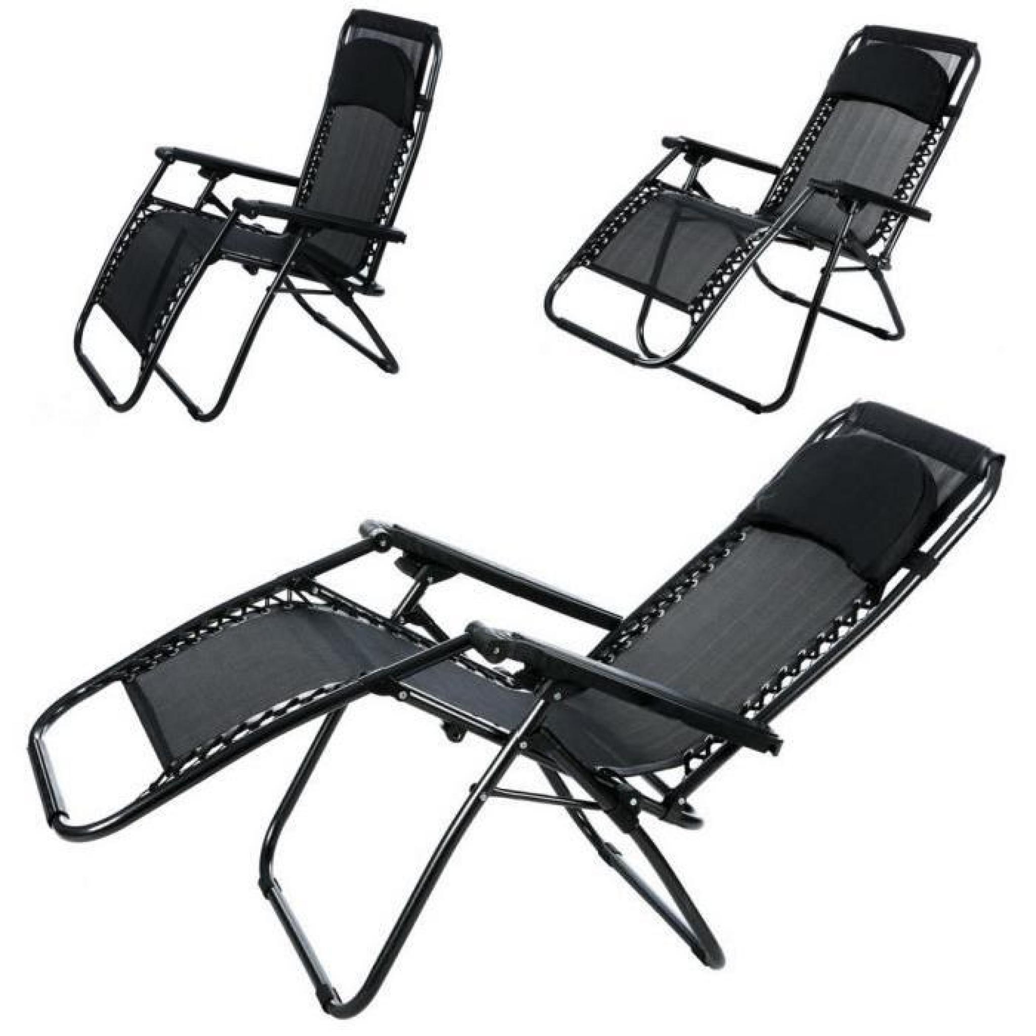HOMDOX chaise longue pliant réglable surdimensionné Zero Gravity chaise jardin 