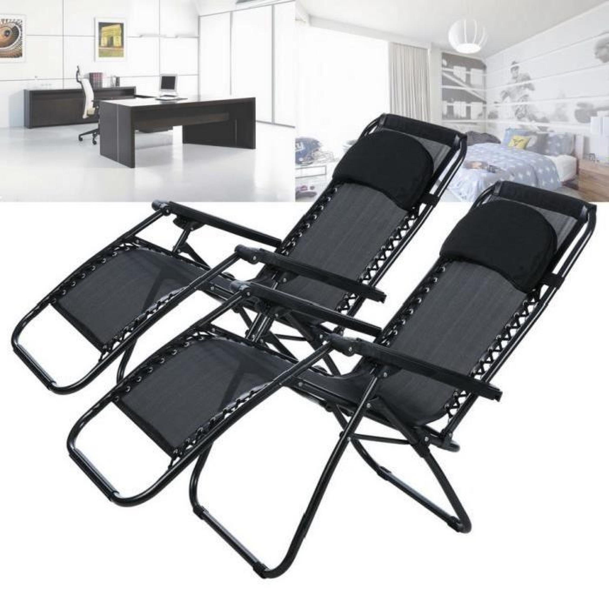 HOMDOX chaise longue pliant réglable surdimensionné Zero Gravity chaise jardin  pas cher