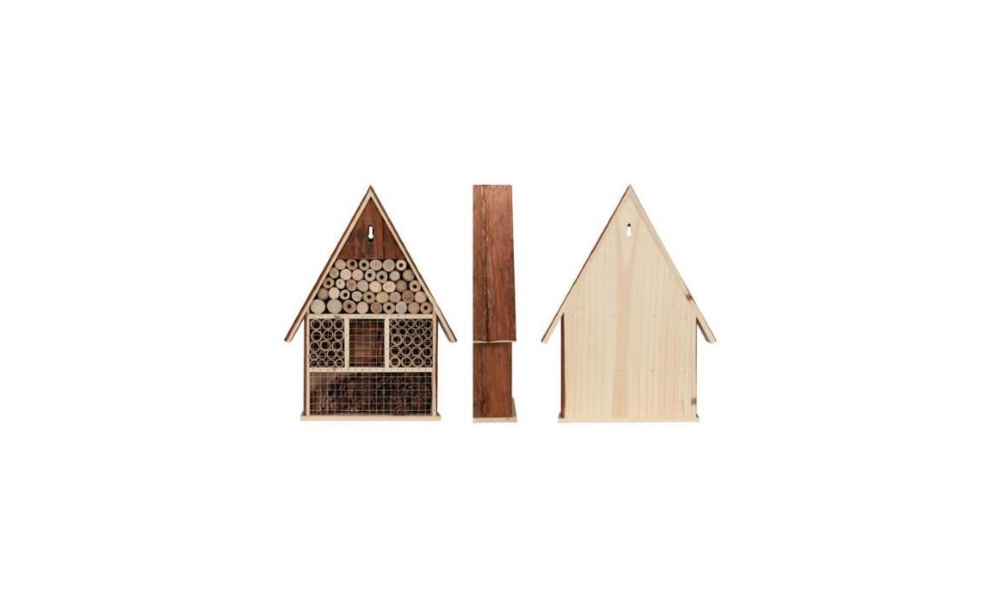 Hôtel à Insectes en bois avec toit en écorce pas cher