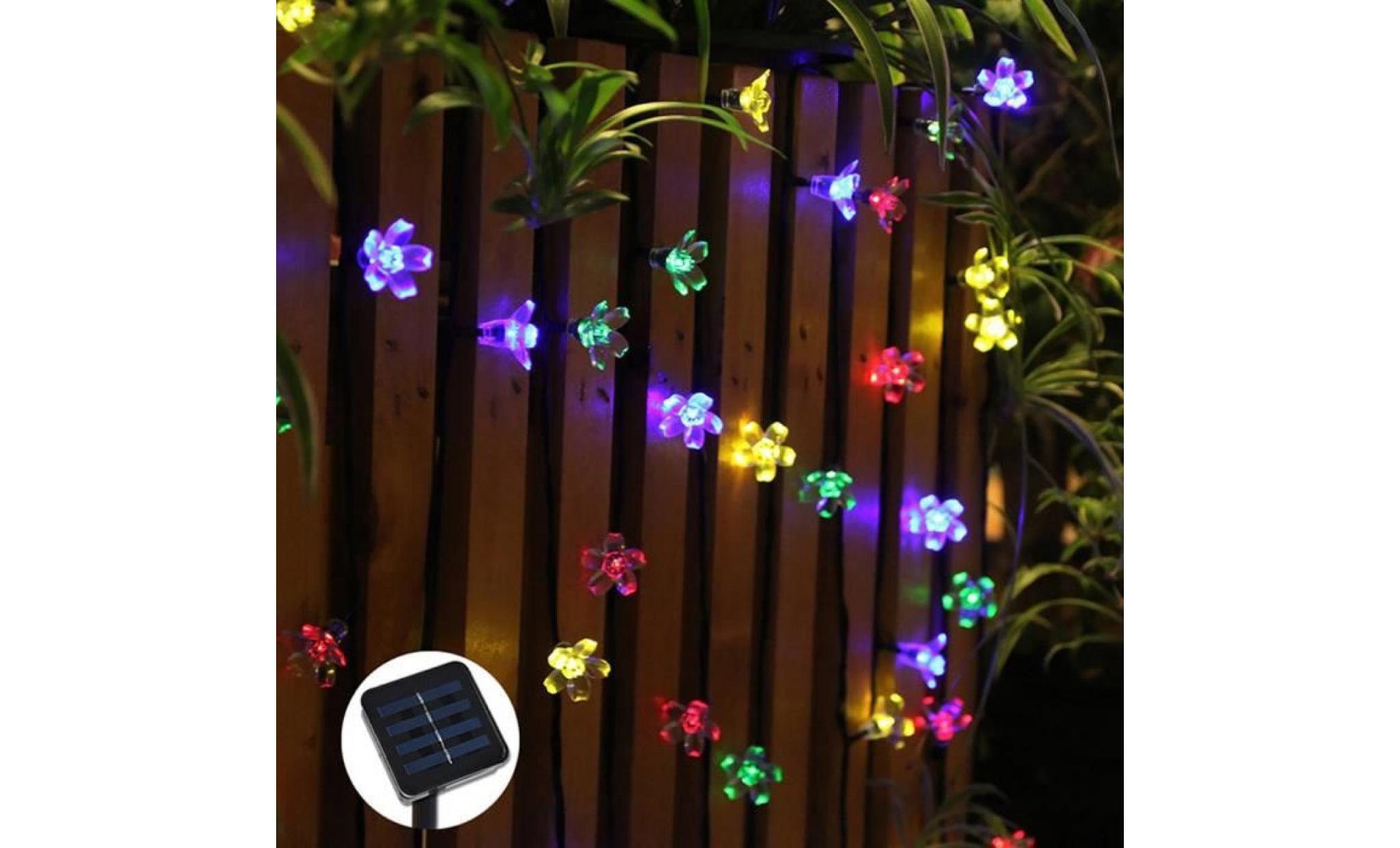 hotskynie® 5m 50led peach flower lampes d'éclairage à énergie solaire outdoor garden party decor@zf411 pas cher