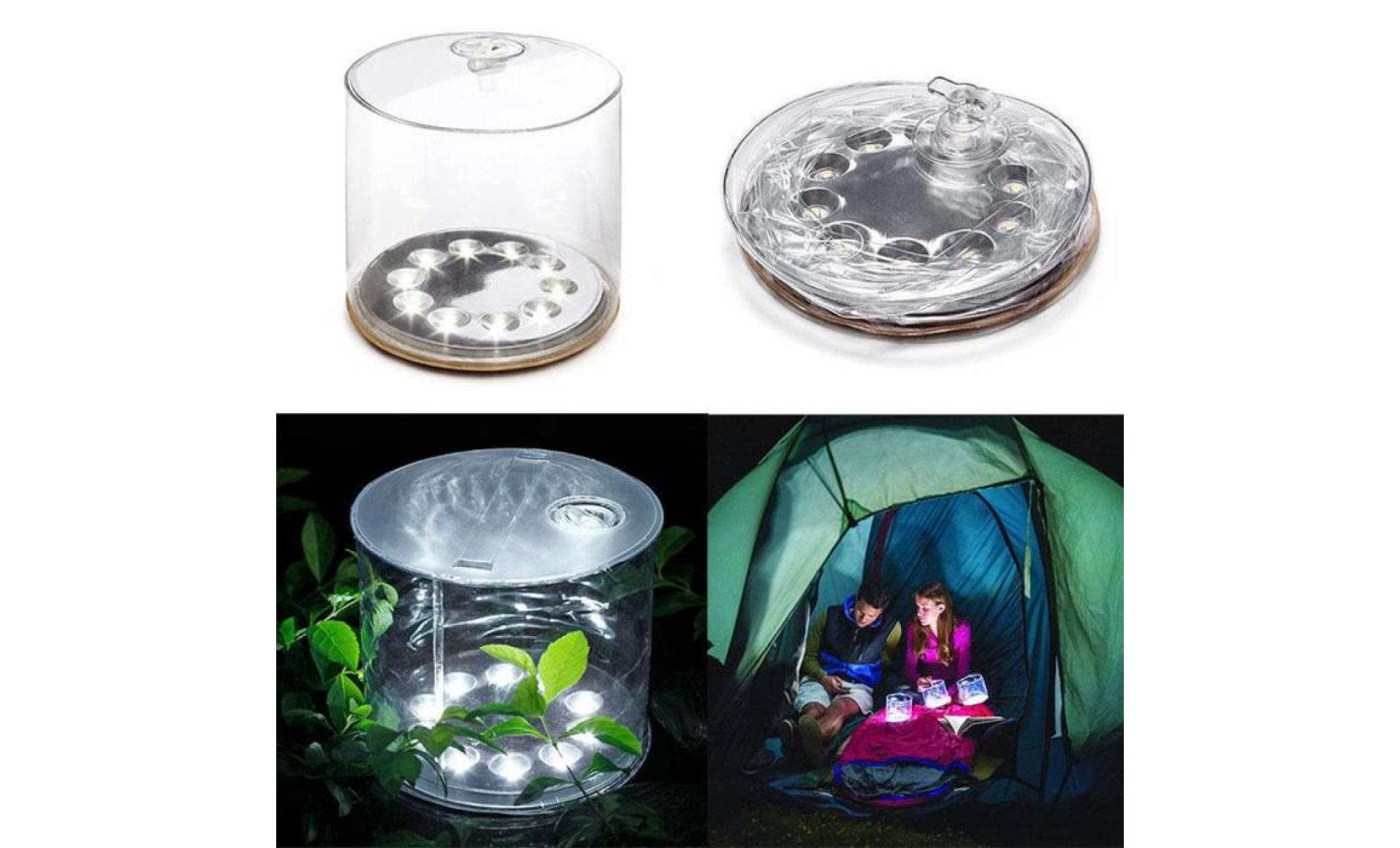 hotskynie®led solaire pliable portable gonflable lampe de lumière portative pour ornements de jardin   wxx70227216