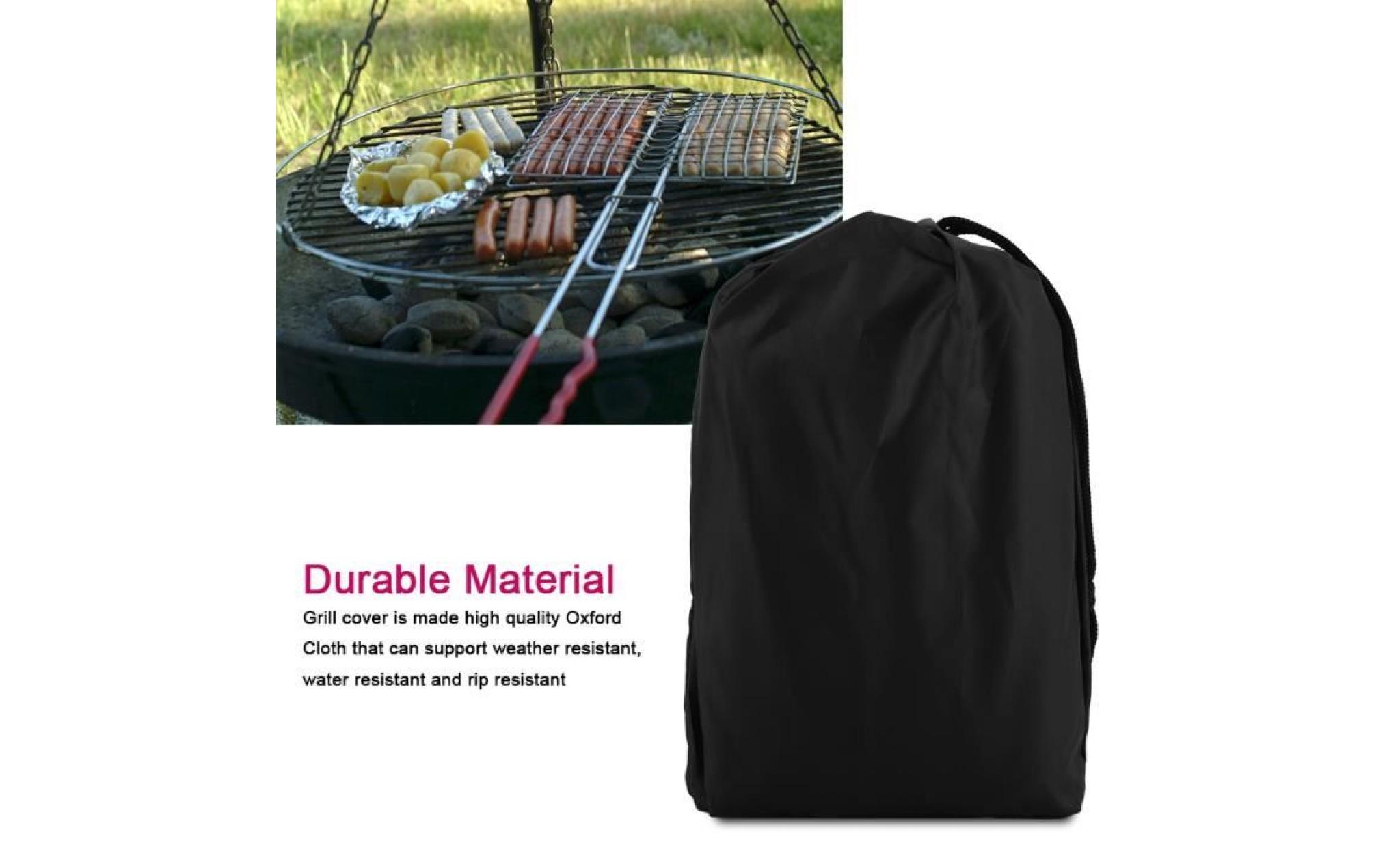 housse anti pluie anti poussière durable pour barbecue extérieur protecteur de barbecue imperméable pour jardin(noir)   rac