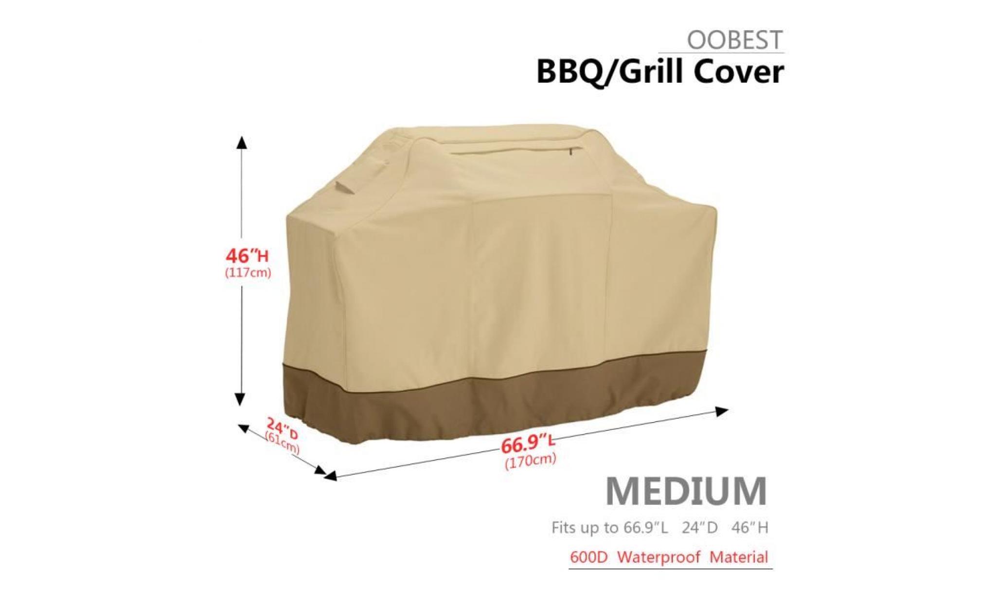 housse barbecue bbq grill couverture couvercle bâche extérieur Étanche antipoussière (100*60*150cm,360g noir)