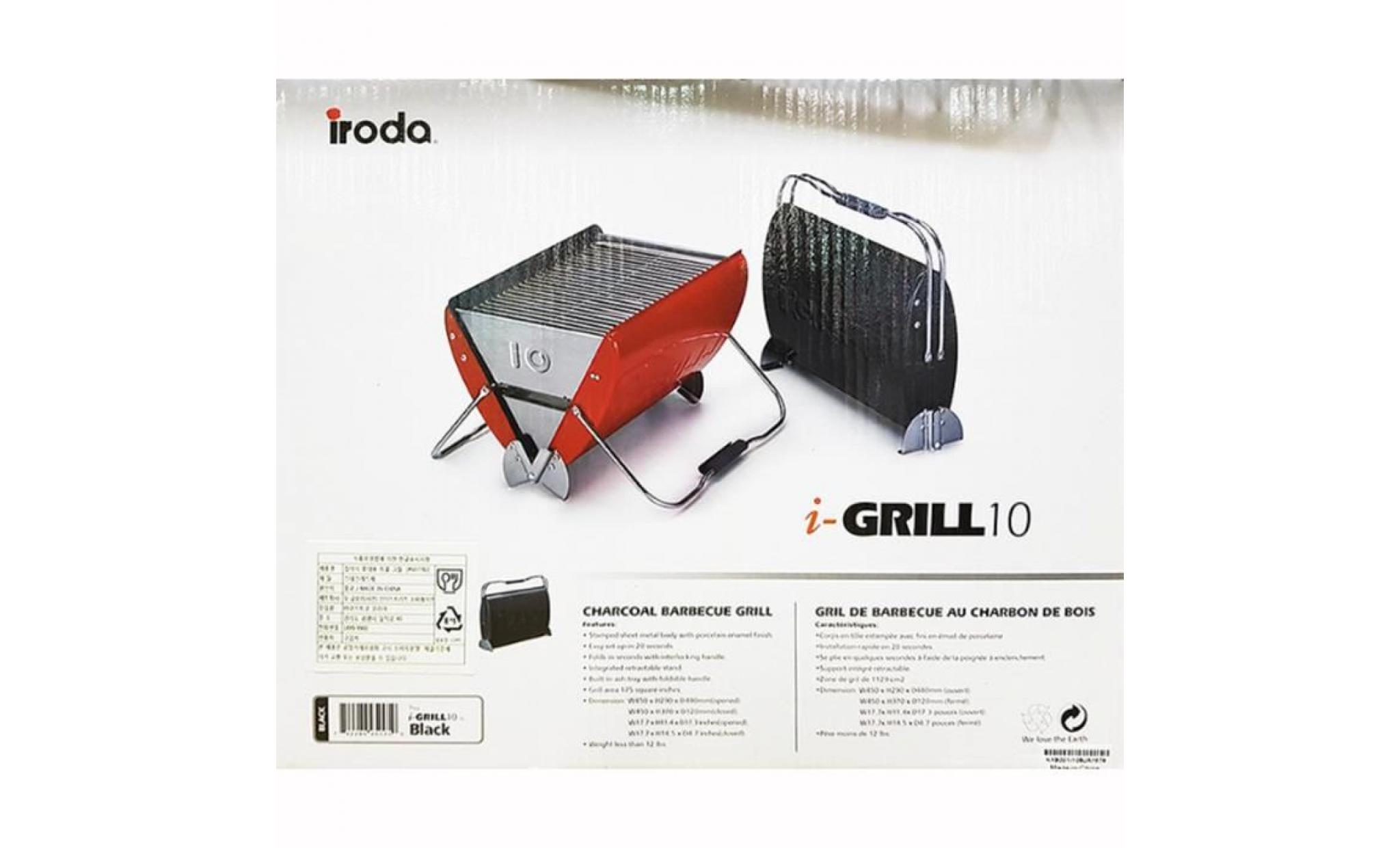 i grill 10 iroda pliant portable barbecue à charbon grill 45x37x12cm léger barbecue grillades outils pour la cuisine en plein air pas cher