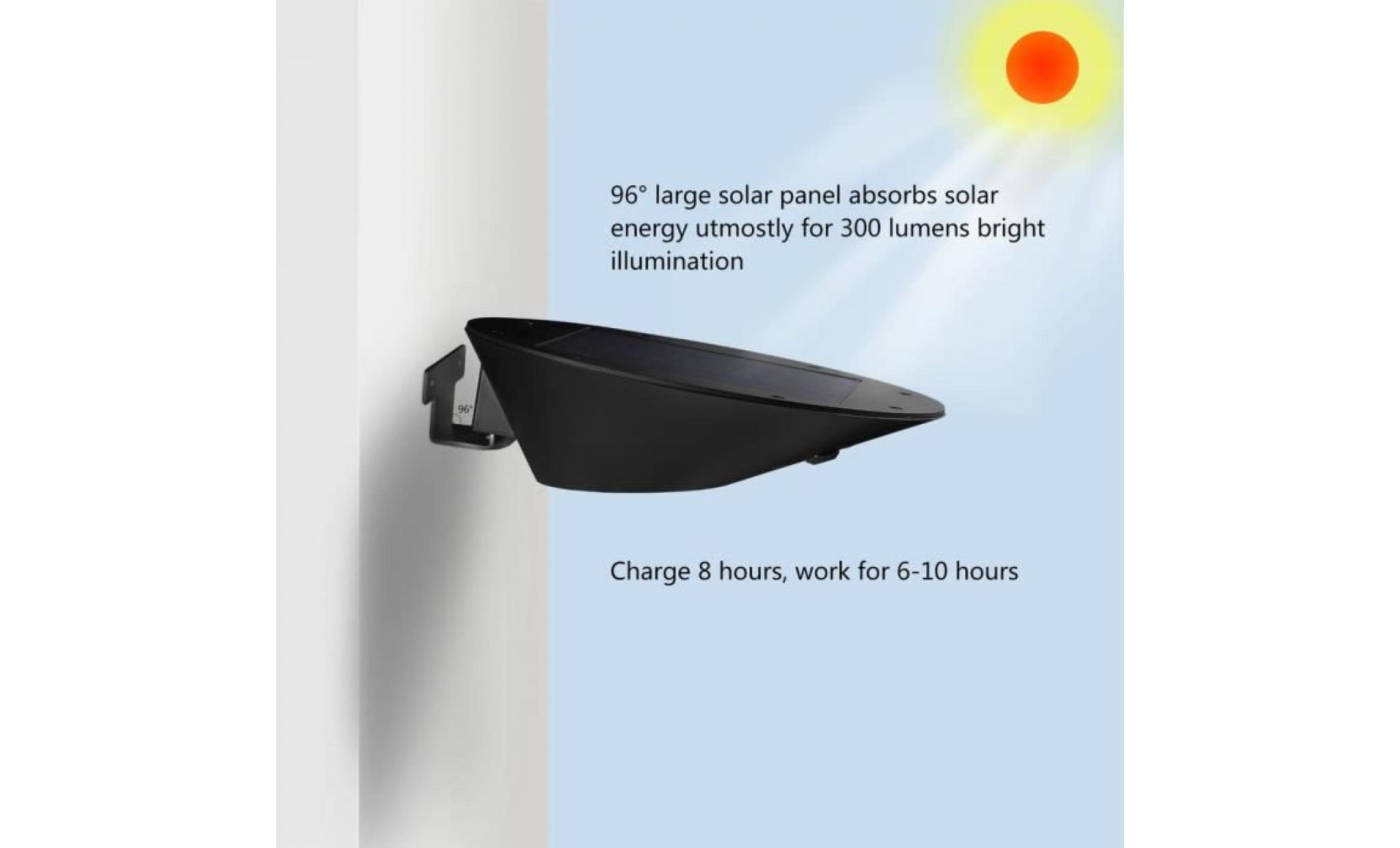 icoco applique 2w 7leds mural solaire imperméable capteur de mouvement pour jarden entrée pas cher