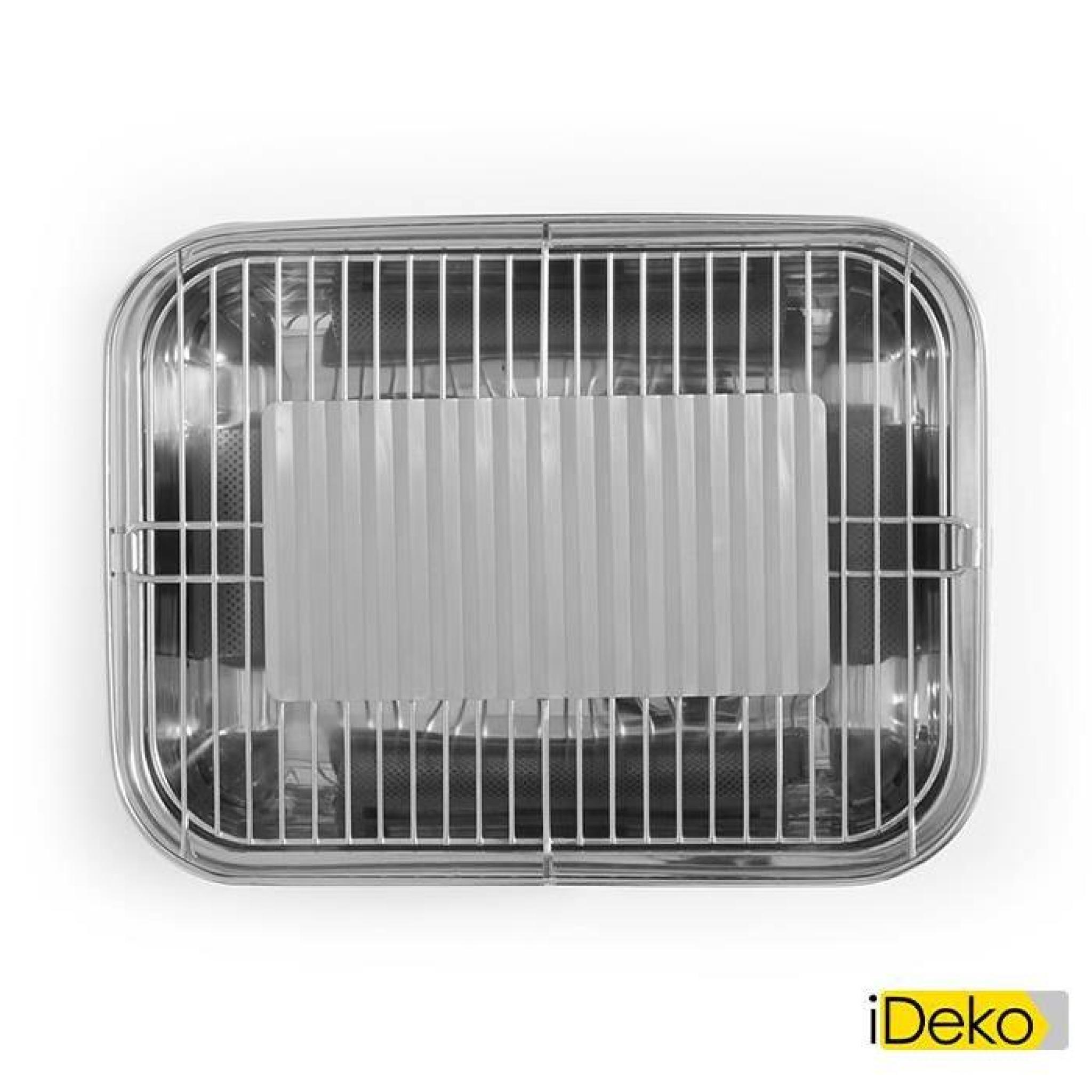 iDeko®Barbecue de table électrique en inox 6 personnes 43,5x33,5x23,5cm  pas cher