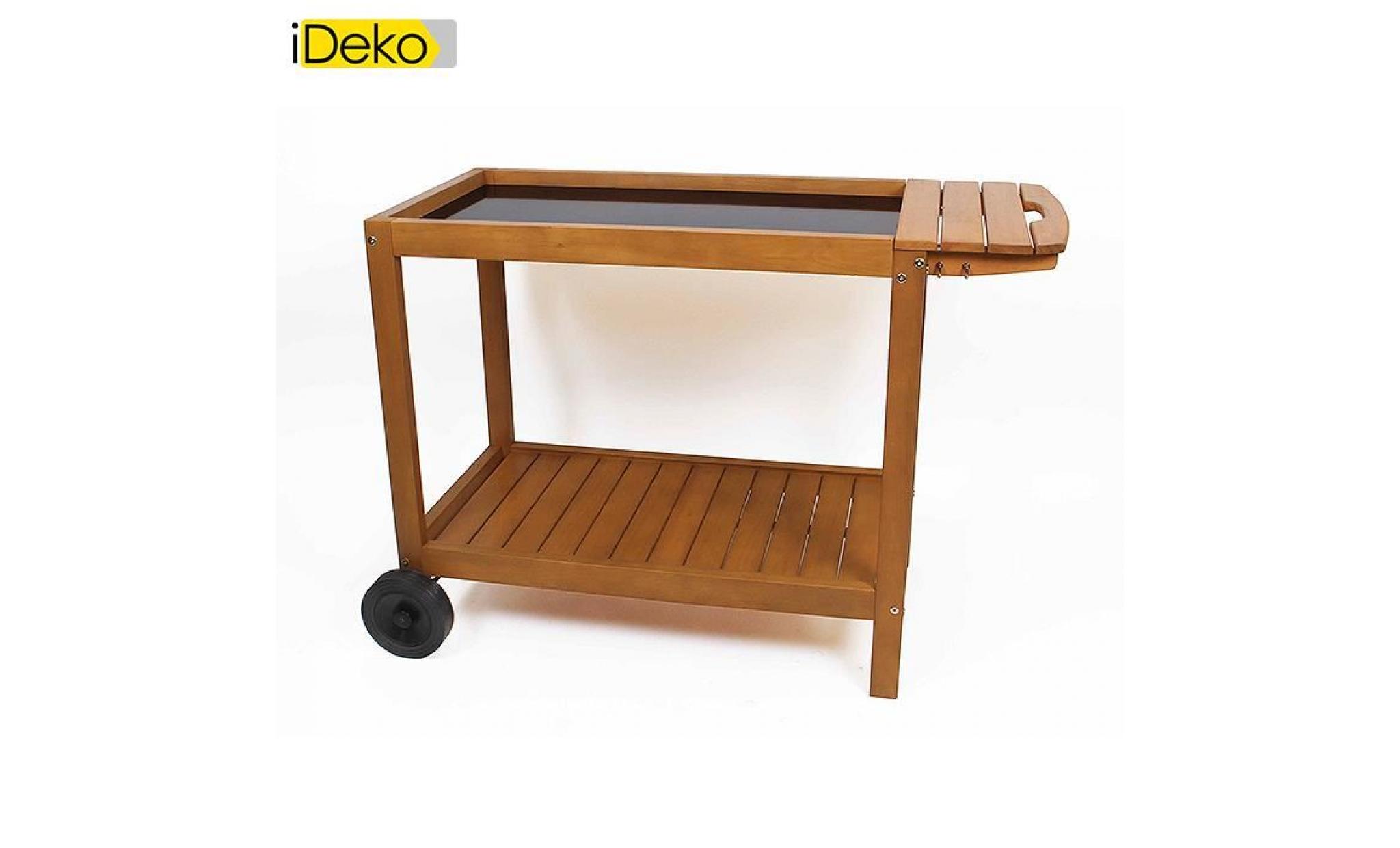 ideko®desserte pour plancha grand modèle bois 119.5x60.5 cm