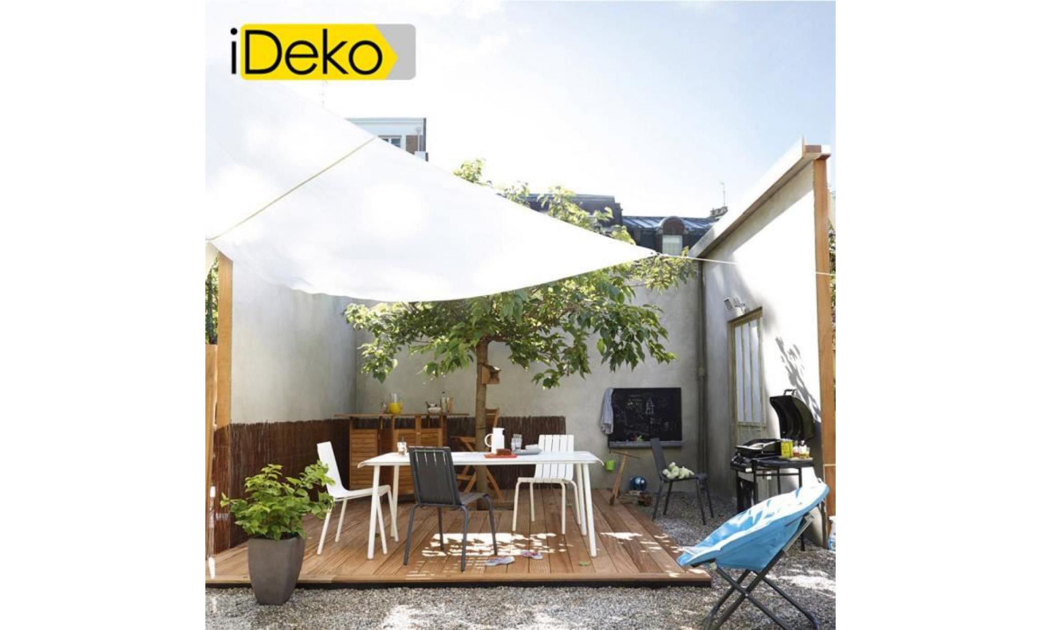 ideko®voiled'ombragetriangulaireenpolyester160g/m²3.6x3.6m