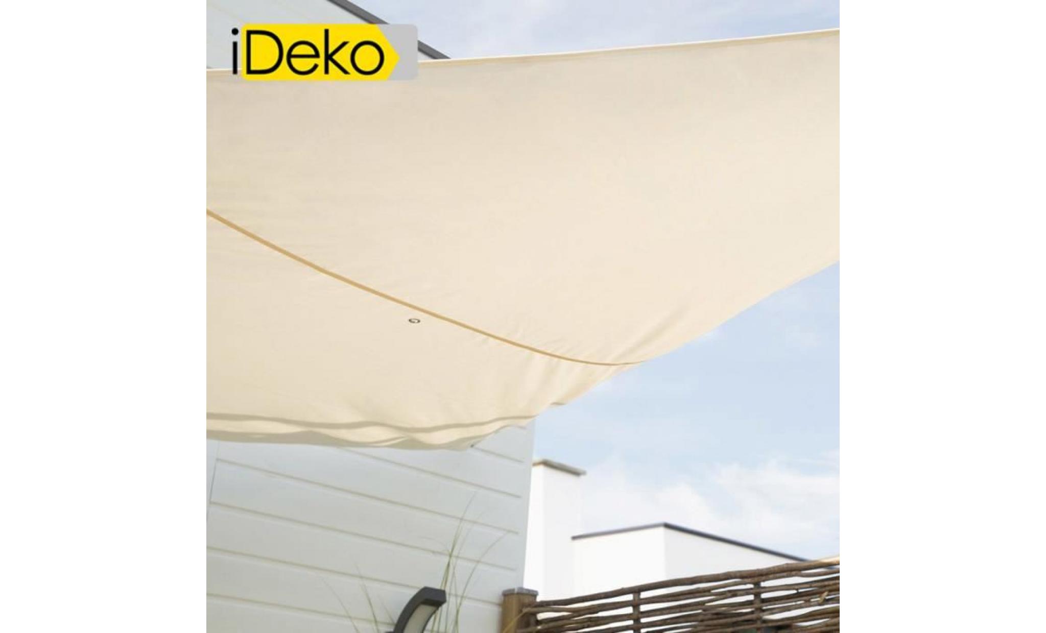 ideko®voiled'ombragetriangulaireenpolyester160g/m²3.6x3.6m pas cher