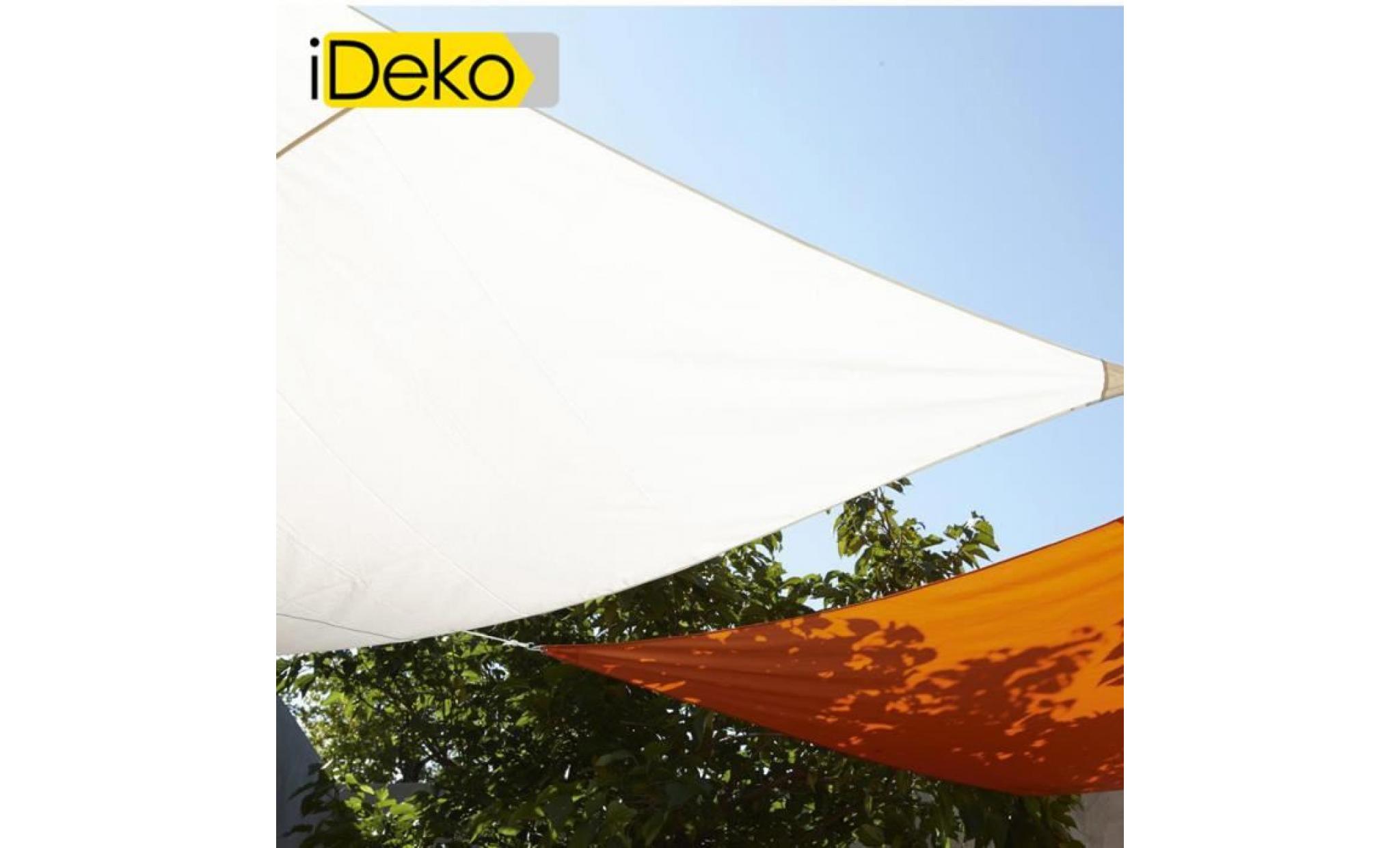 ideko®voiled'ombragetriangulaireenpolyester160g/m²3.6x3.6m pas cher