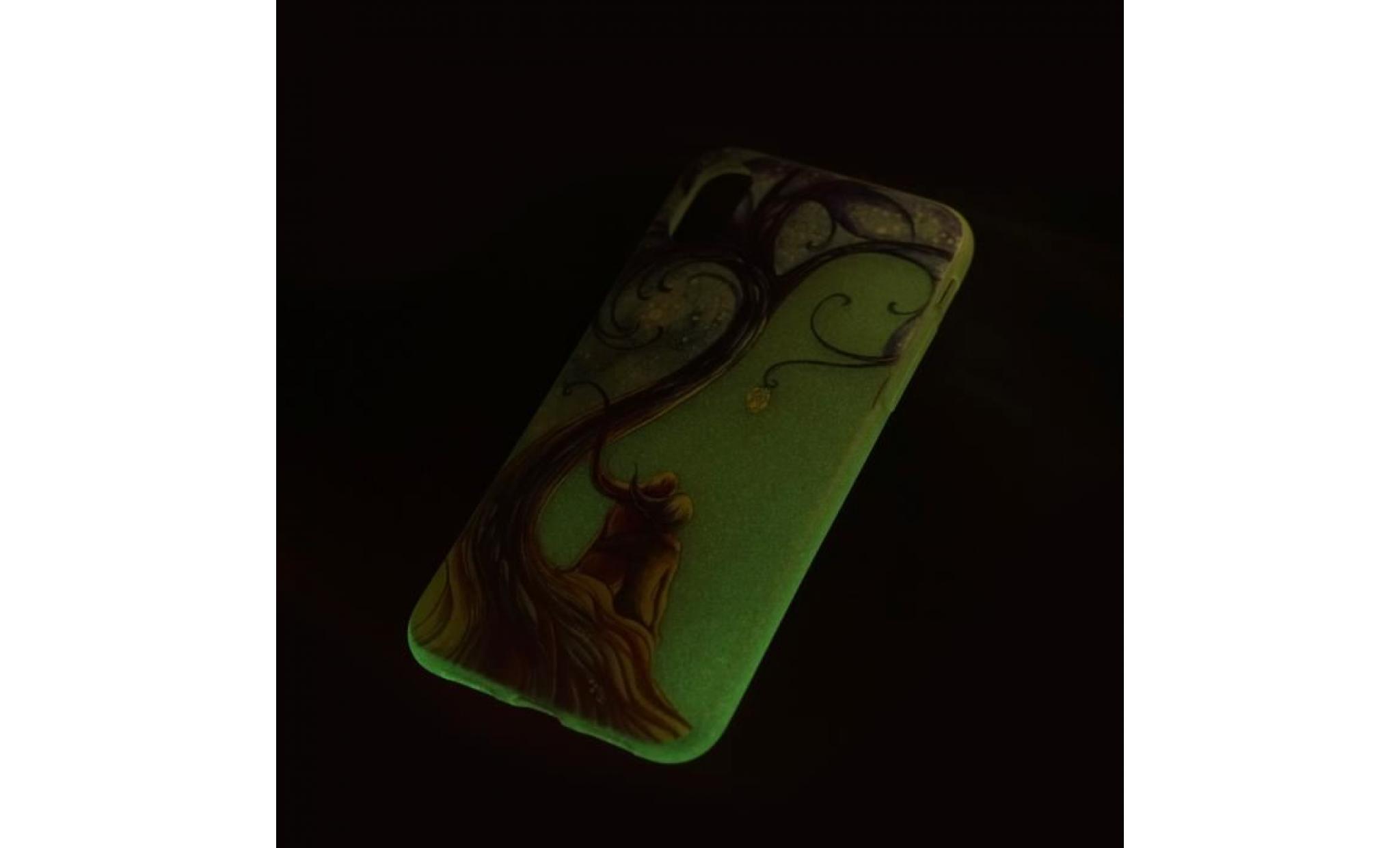 idlehour bumper coque pour coquille en tpu peint avec un arbre de couple iphone8 avec lumière liquide+carillon éolien de cerf+boucle pas cher