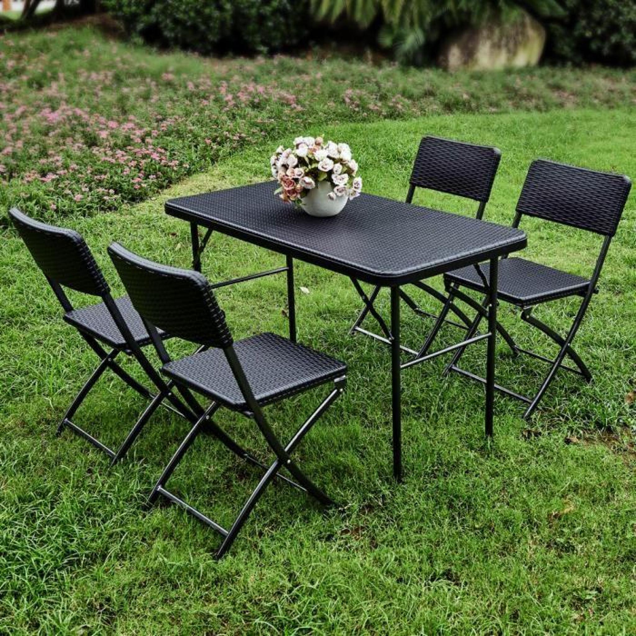 iKayaa 2PCS chaises Portable pliante intérieure de salle à manger Patio extérieur jardin Camping cuisine pas cher