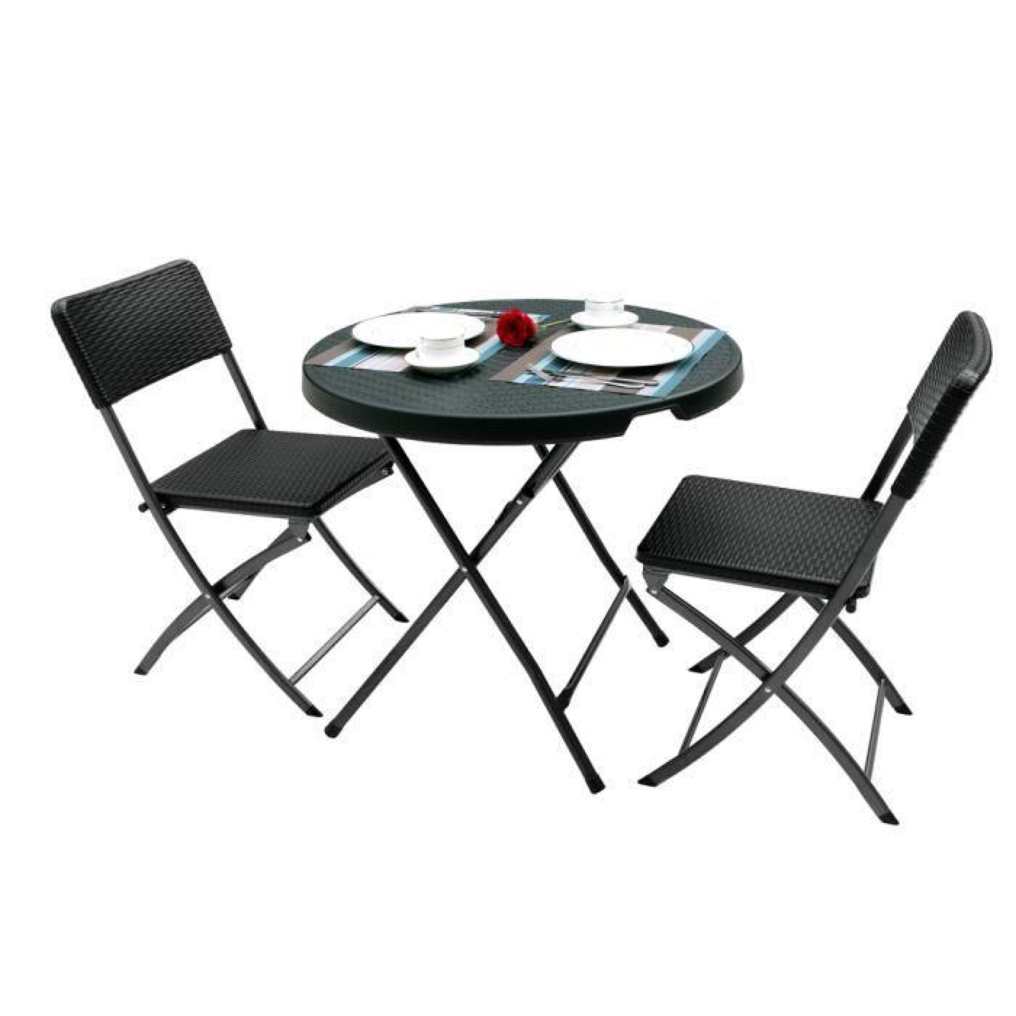 iKayaa 2PCS chaises Portable pliante intérieure de salle à manger Patio extérieur jardin Camping cuisine pas cher