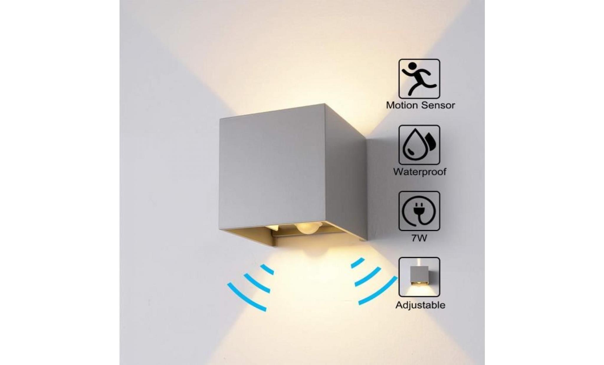 imperméable minimaliste moderne led obscurcissant la lumière de mur de détecteur de mouvement de lumière de mur