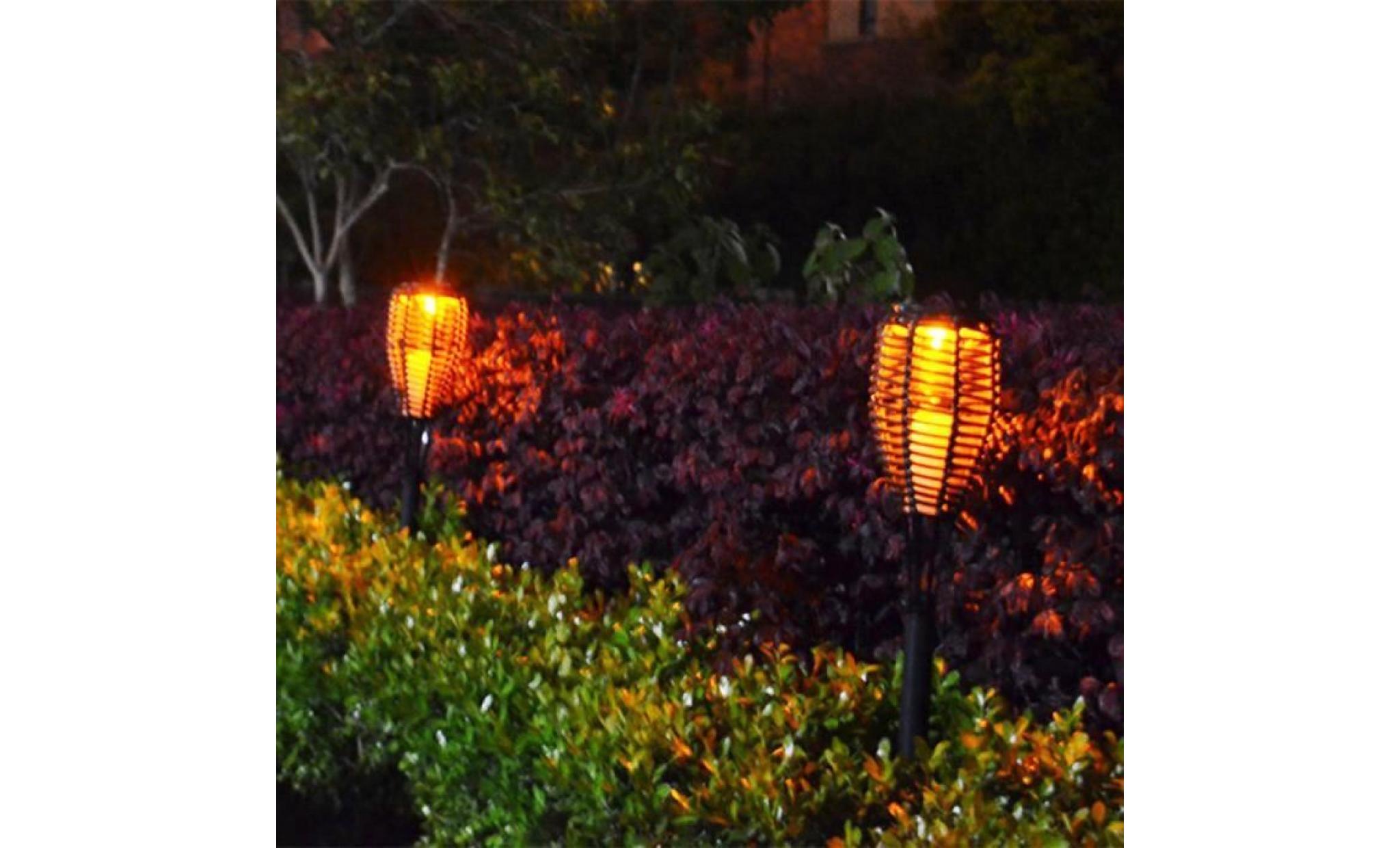 imperméable solaire led torche extérieur paysage pelouse jardin rotin lampe décor    xfm70726628