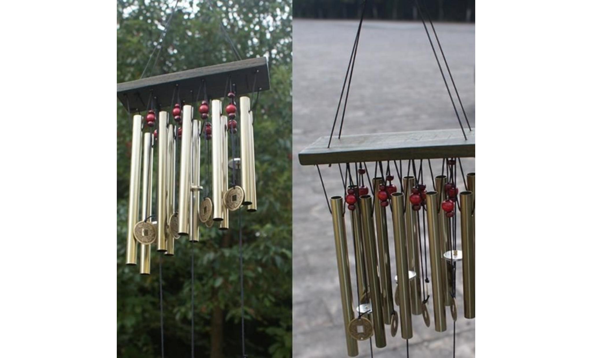 incroyable 10 tubes bois chapelle eglise cloches carillons éoliens yard décor wh  hn2302