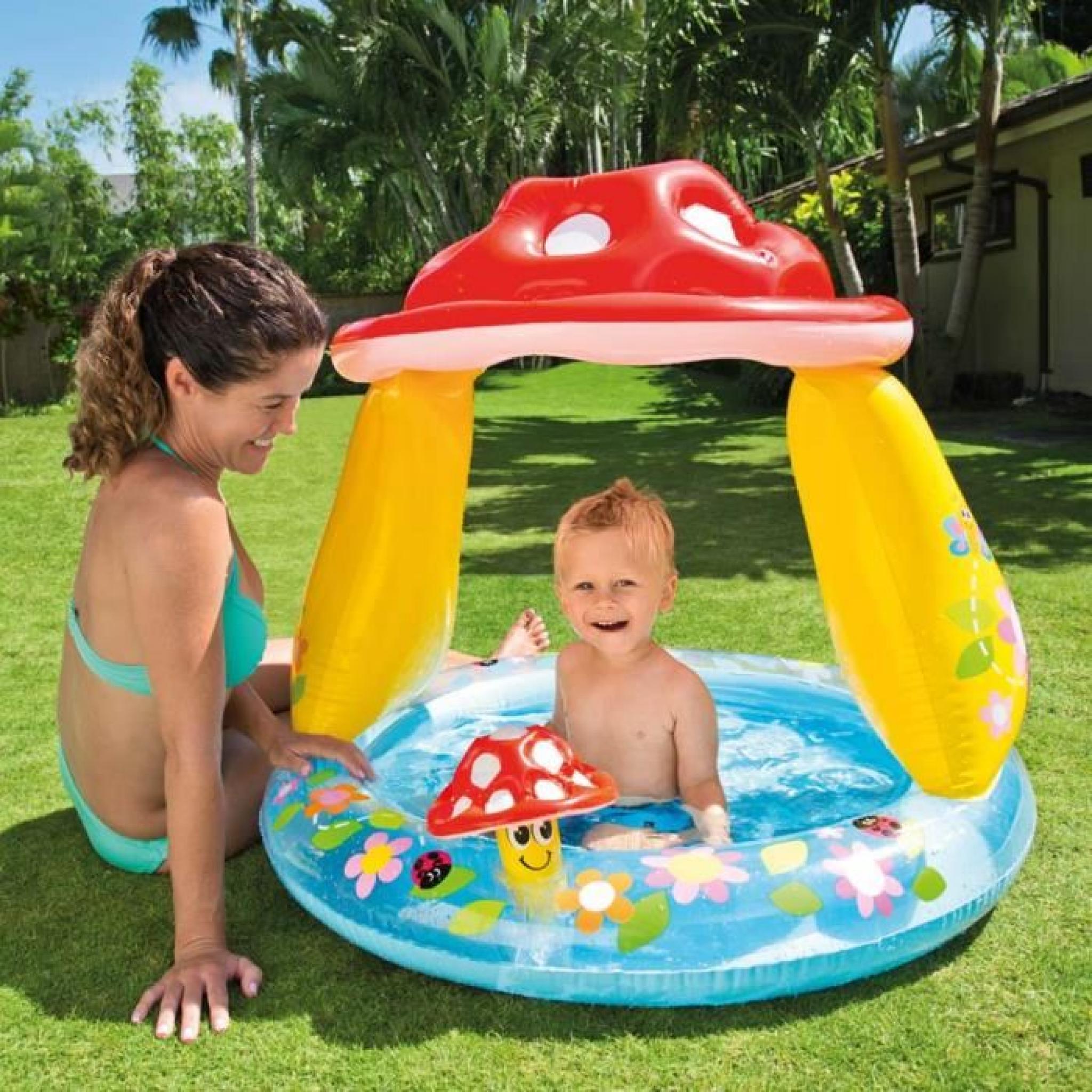 Intex 57114 Mushroom Baby Pool piscine gonflable pour enfants aire de jeux pas cher
