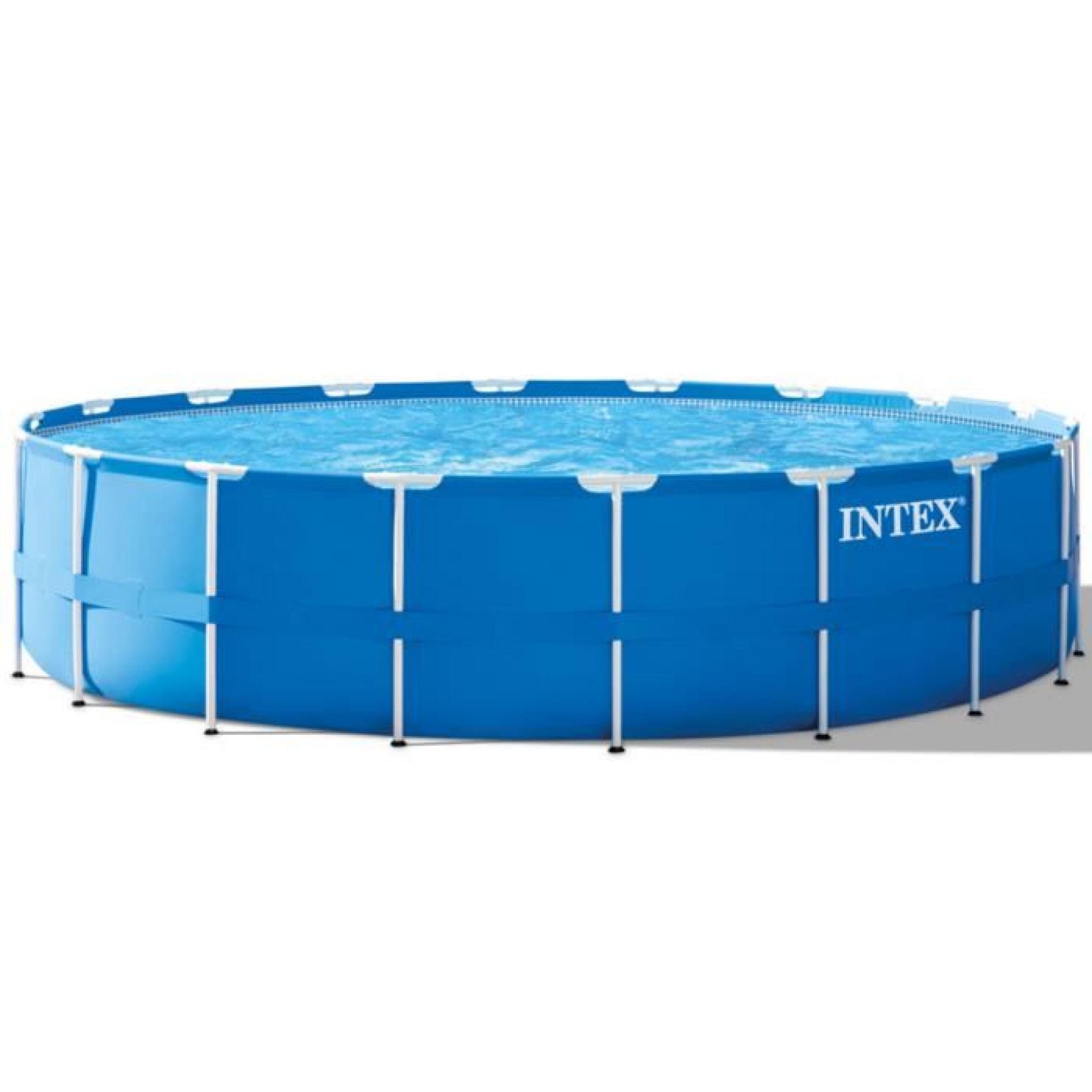 Intex Kit piscine ronde avec châssis en acier 549 x 122 cm pas cher