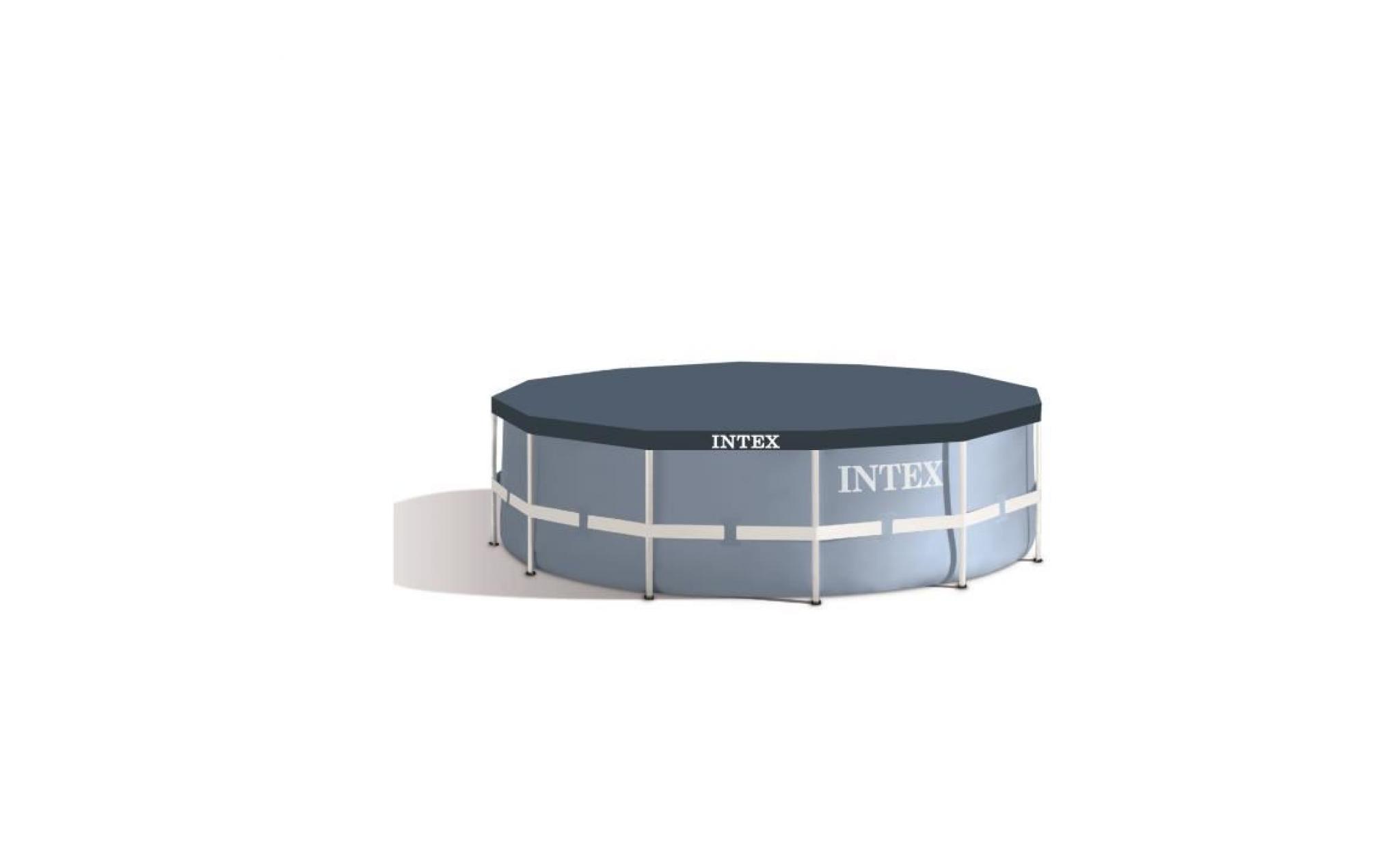 intex kit piscine ronde tubulaire prism frame   3,66 m x 99 cm + bâche de protection offerte 28718xa pas cher