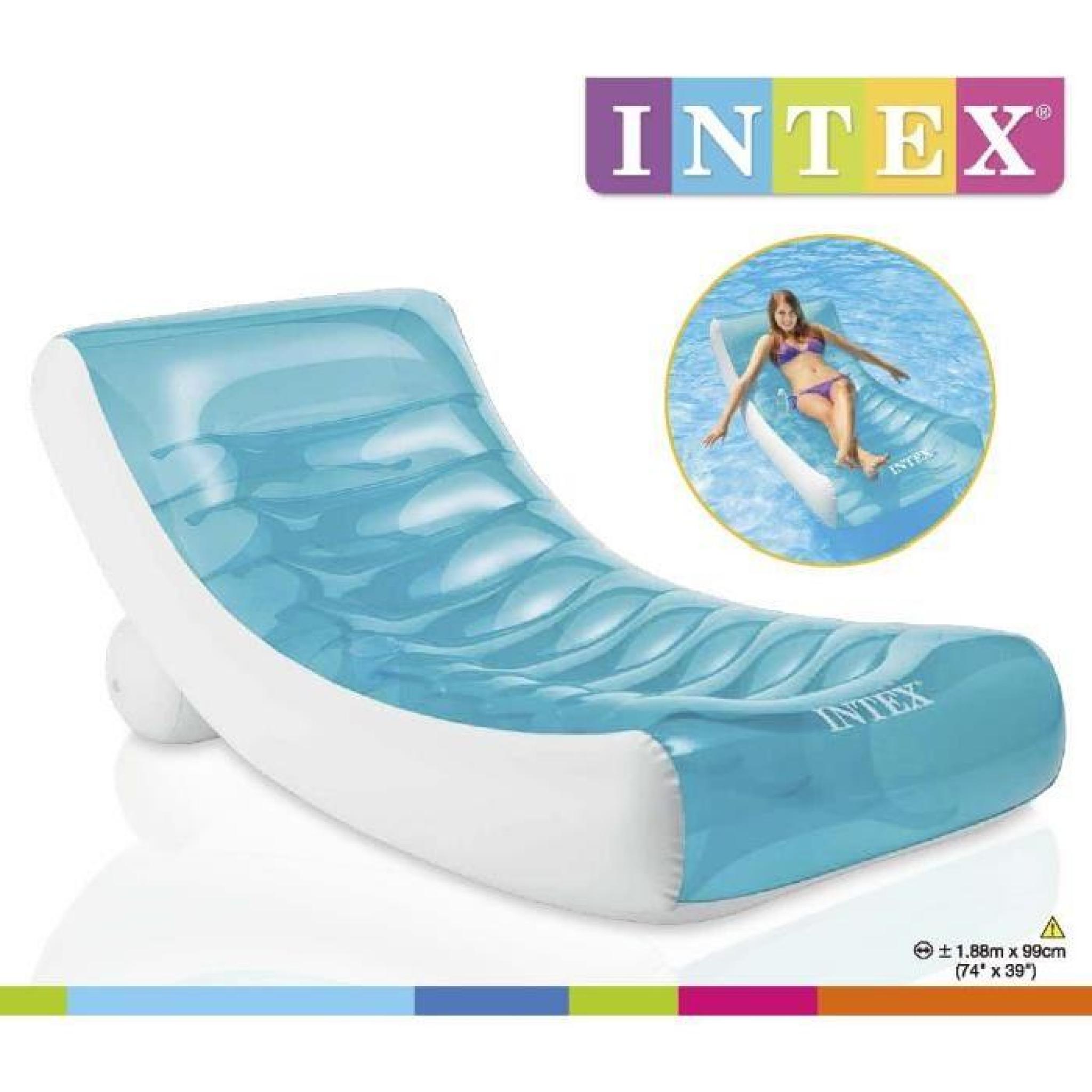 INTEX Matelas gonflable adulte pour piscine Lounge 188 X 99 Cm pas cher