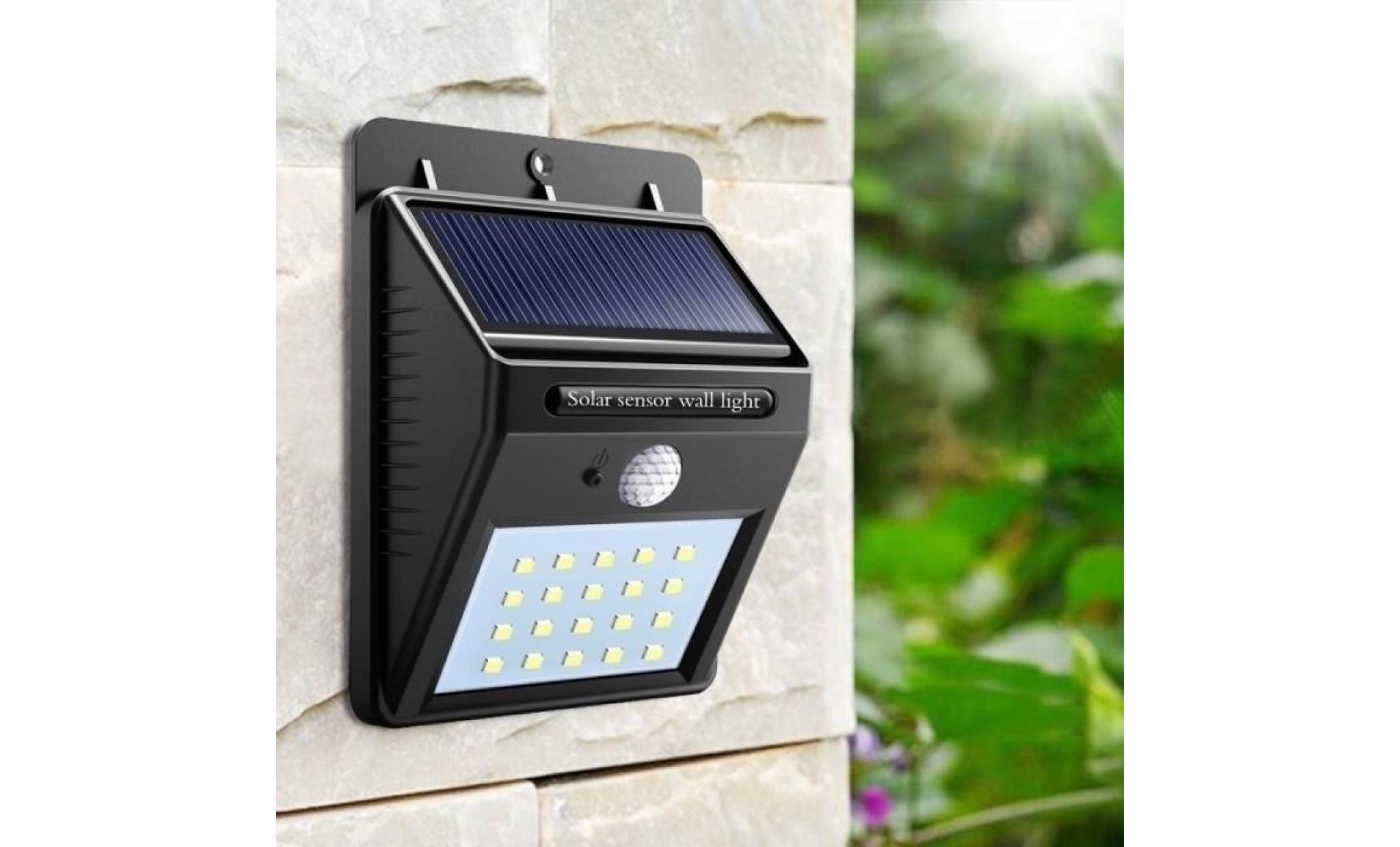 ip65 20 led capteur de lumière solaire capteur de mouvement mur lumière capteur mural (solaire, facile à installer)