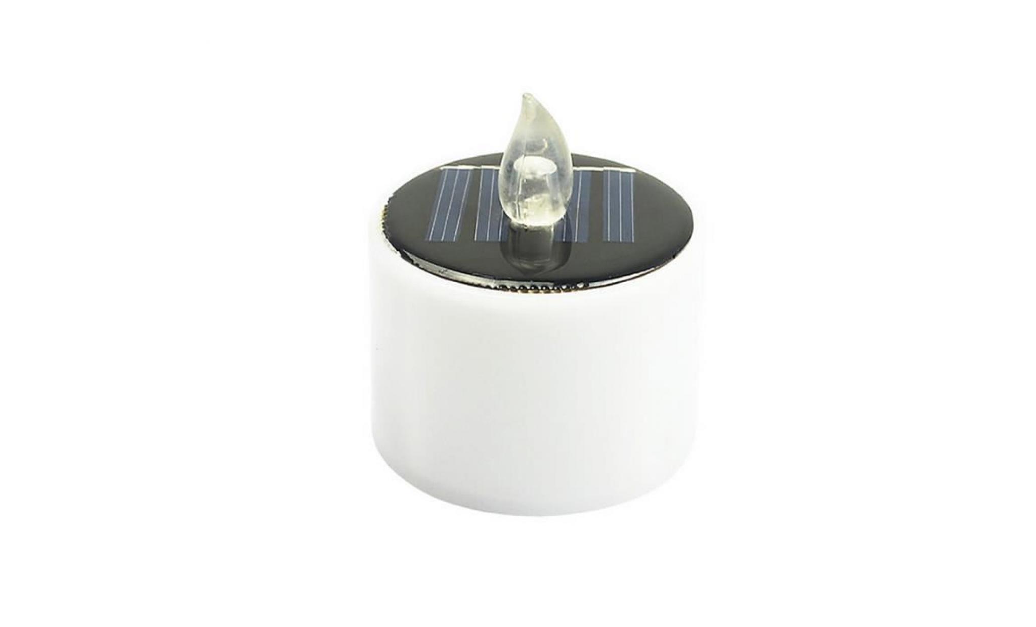 iportan® 1pcs solaire puissance led bougies sans flamme lampe électronique solaire lumières led thé blanc chaud_4262 pas cher