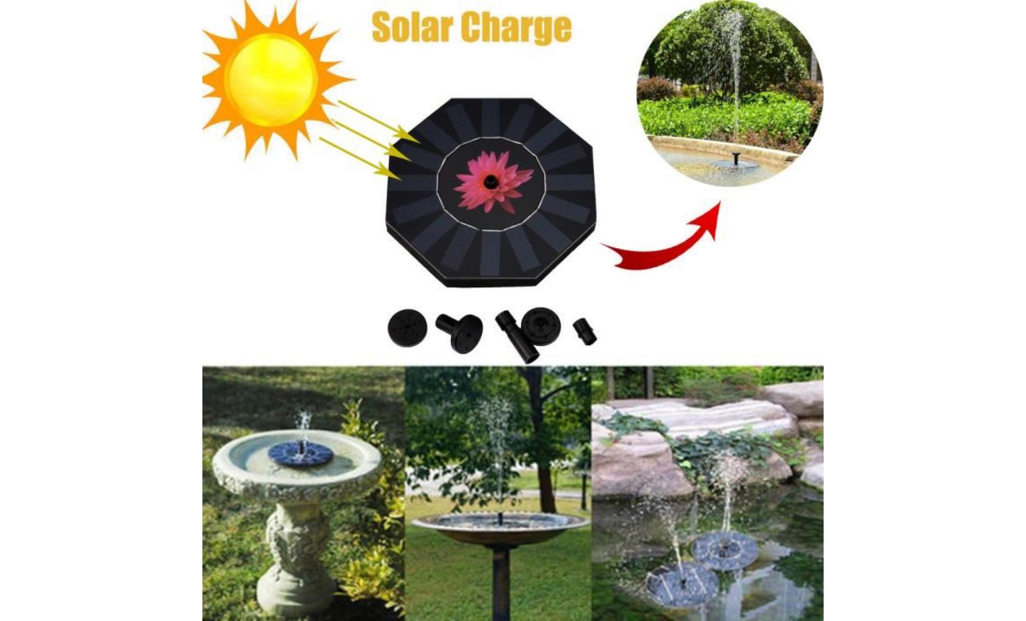 iportan® nouvelle extérieur solaire bird bath fontaine d'eau pompe pour piscine aquarium jardin noir_27 pas cher