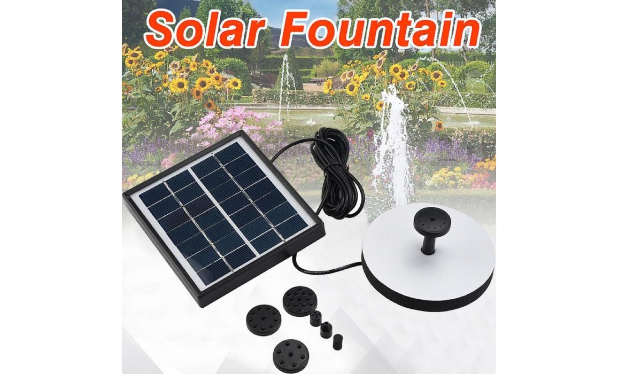 iportan® panneau solaire d'eau d'alimentation fontaine pompe kit piscine étang de jardin arrosage submersible noir_37