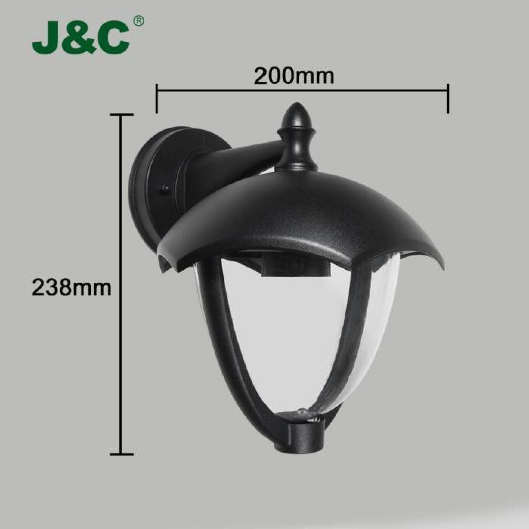 J&C Luminaire Extérieur IP44 Lanterne Murale Descendante Luminaire Couverture pour Ampoule E27 Jardin ou Chemin (Sans Ampoule) pas cher