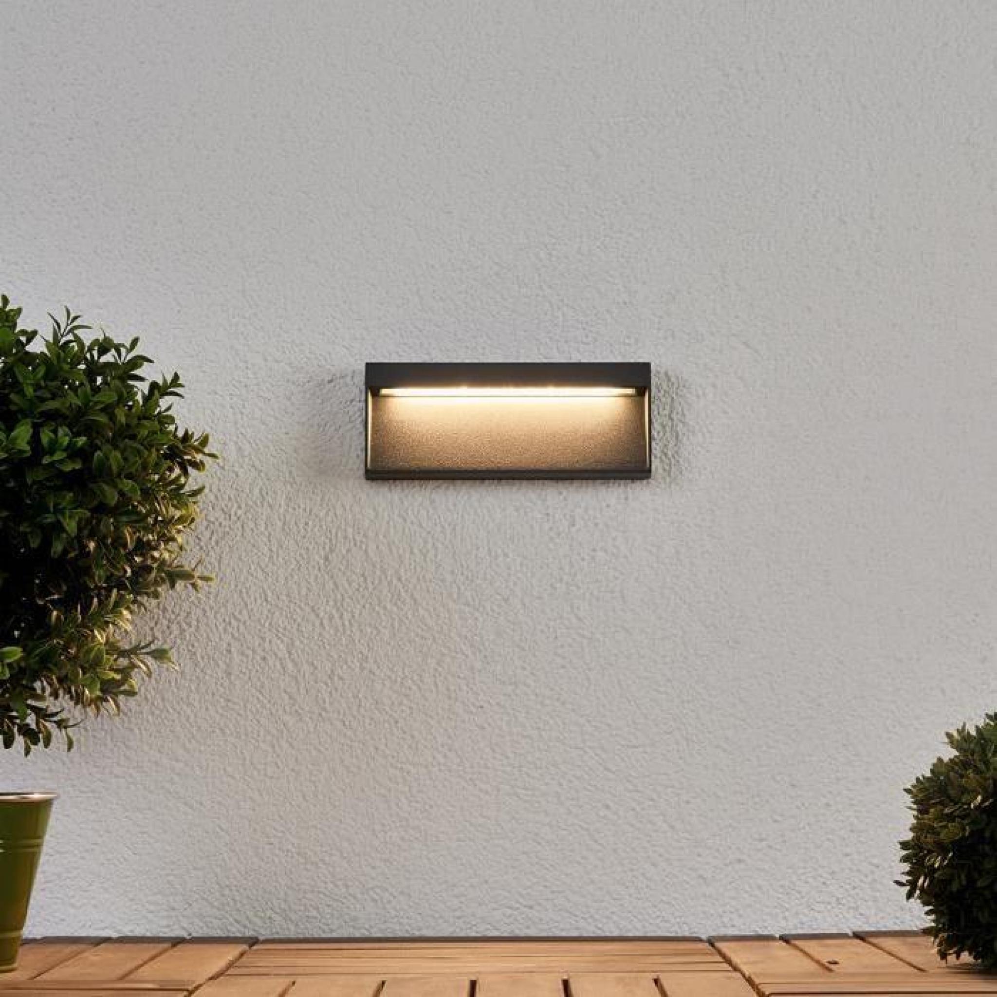 Jamison - applique d’extérieur LED carrée, gris f. pas cher