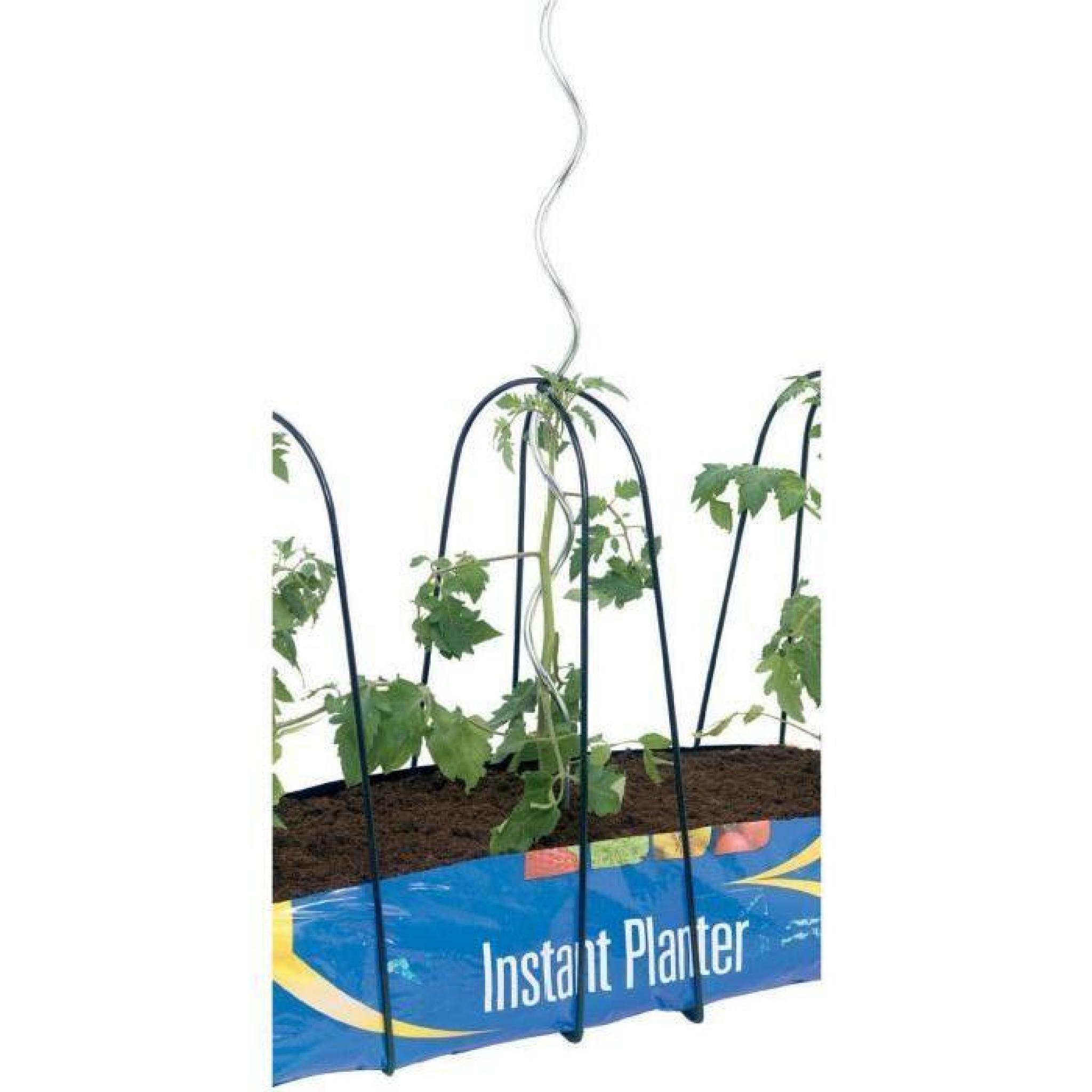 Jardinière en plastique avec supports métalliques 3 pieds pas cher