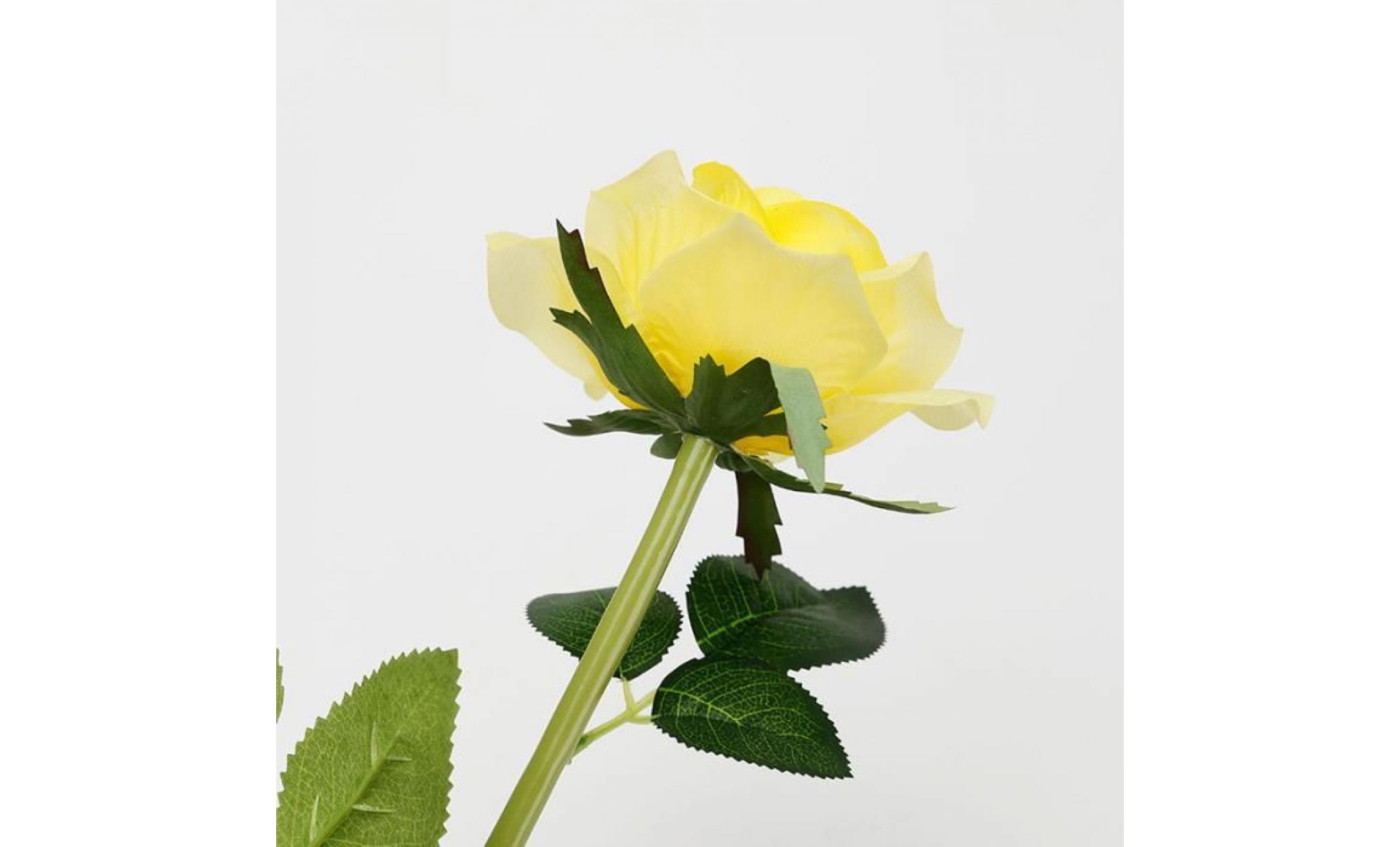 jaune l'énergie solaire led unique fausse rose fleur jeu de jardin paysage lampe extérieure cour décor de fête s'allume pas cher
