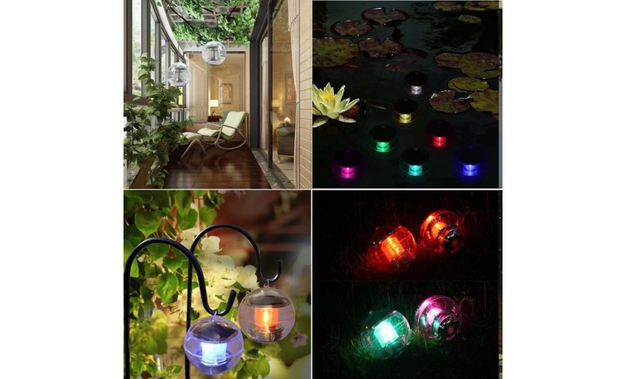 jcu® led solaire de piscine lampe flottant lumières 7 couleurs ampoule balle étanche décor jardin fête pas cher