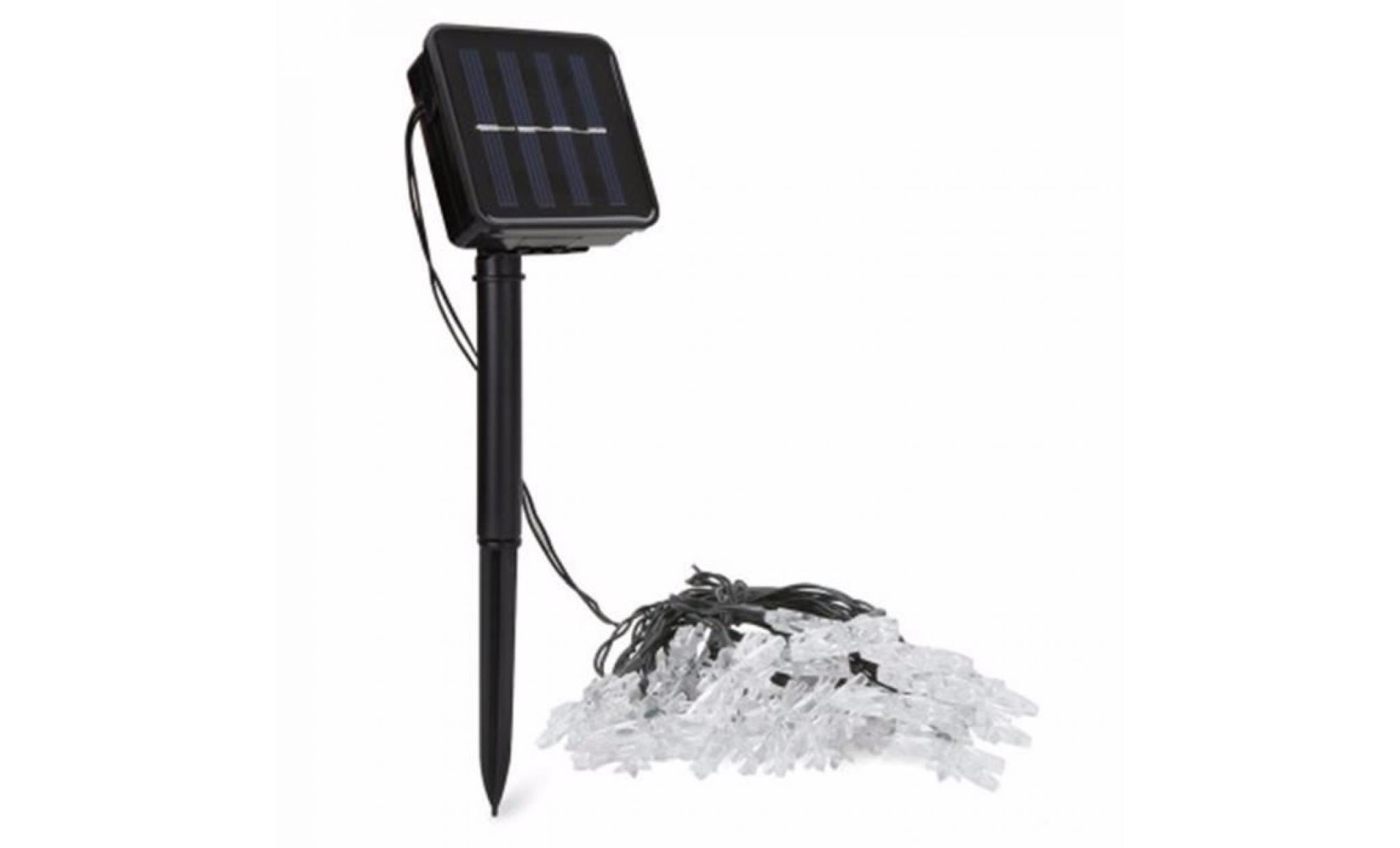 jeffrey®20 led chaîne extérieure lumière jardin noël neige chef fée lampe Énergie solaire@zf276 pas cher