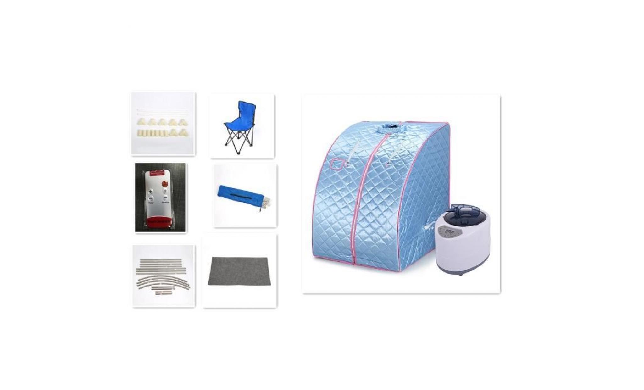 jeobest® bleu sauna portable à vapeur spa intererieur pliable
