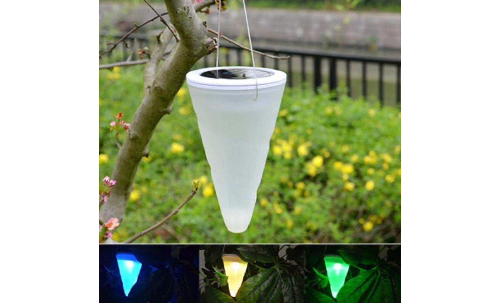 jiangzuo 1pc solaire lampe de jardin paysage nuit lumières led lampe suspension arbre conique coloré pas cher
