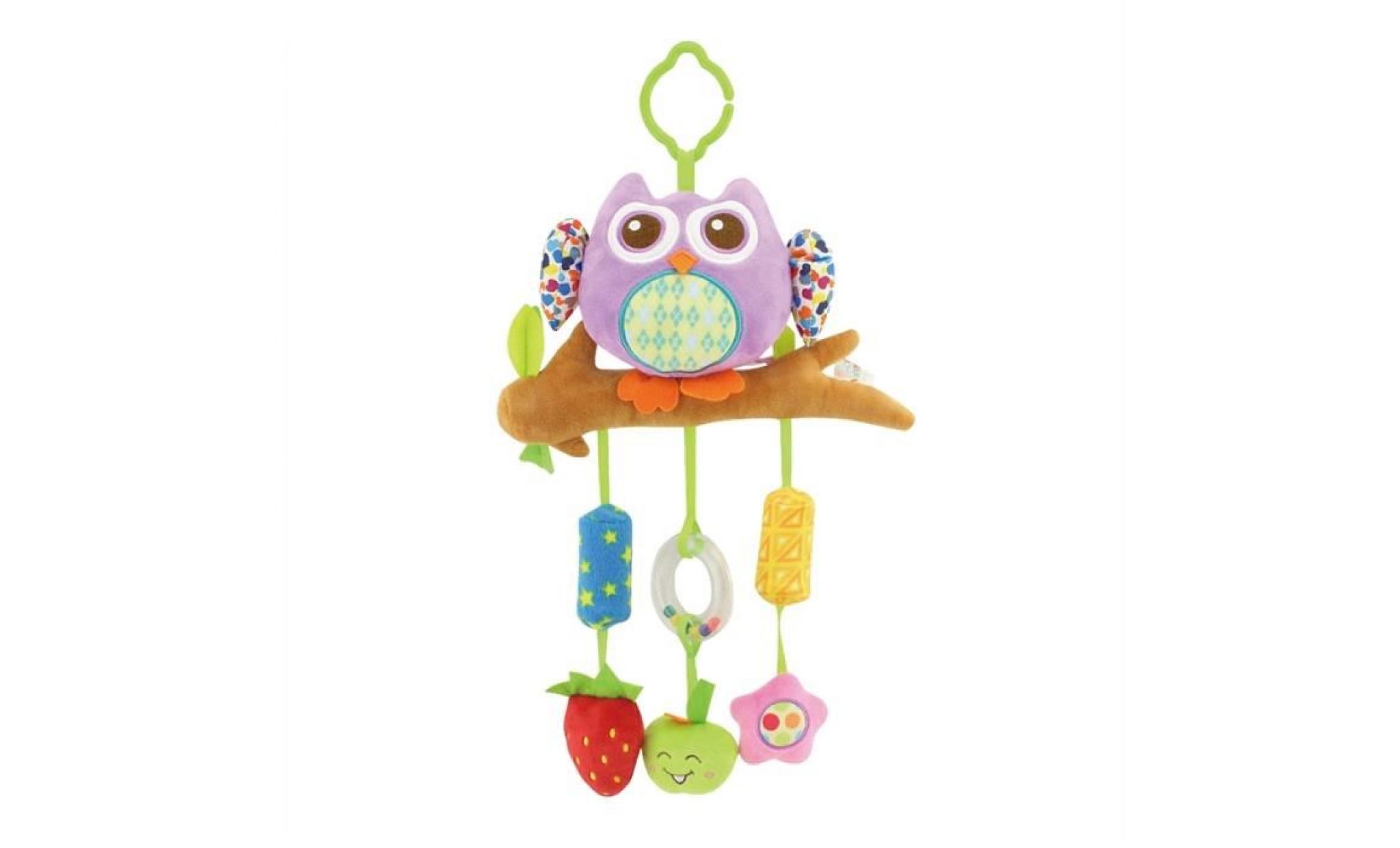 jouet d'enfant bébé berceau suspendu cloche marionnettes jouets hochets poussette siège d'auto avec cloche sonnerie (hibou violet)